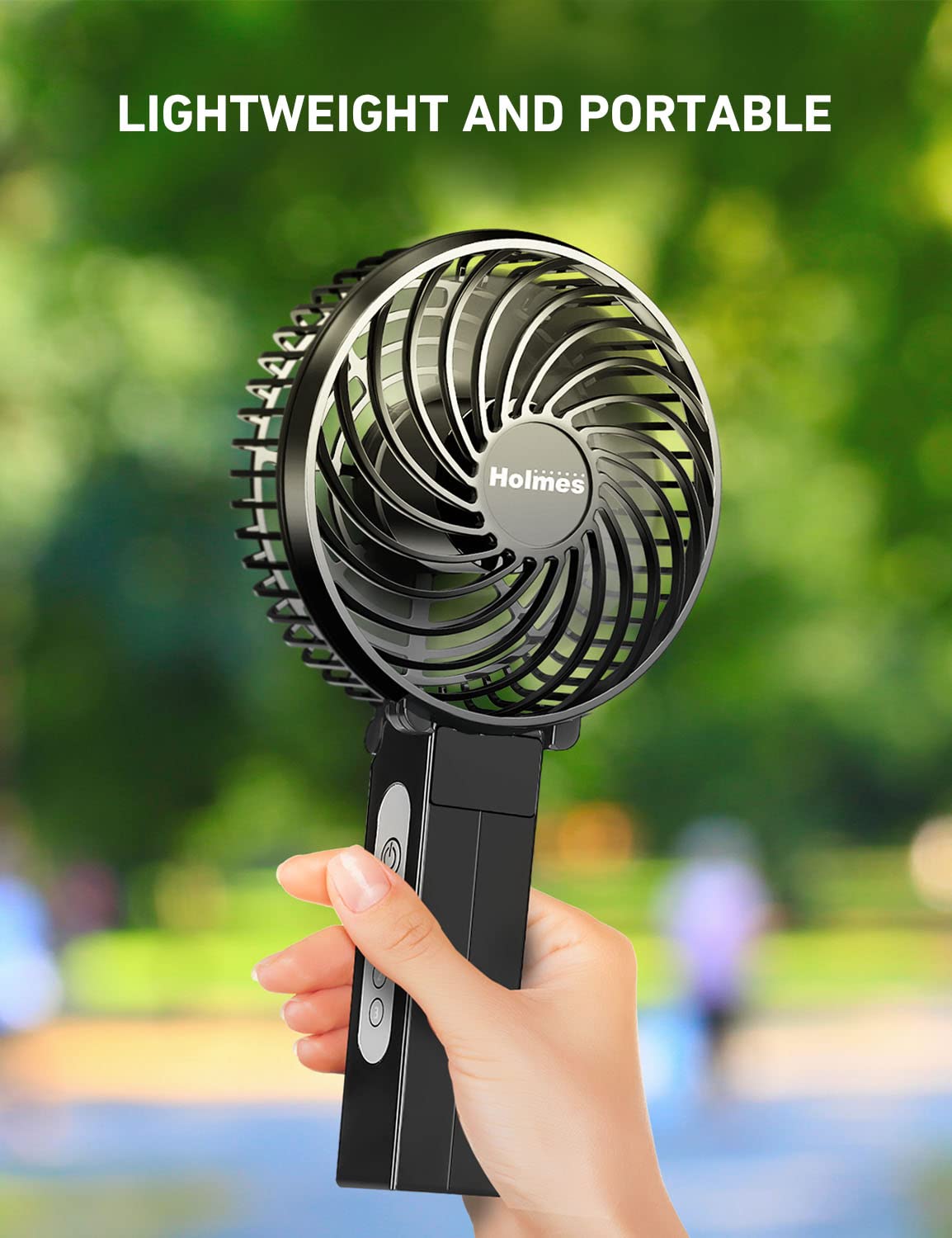 Holmes 4 Portable, Handheld, Personal Or Desk Fan, 3 Speeds, Rechargeable Battery, Usb-C Charging Cable, 180 Adjustable Head, Li