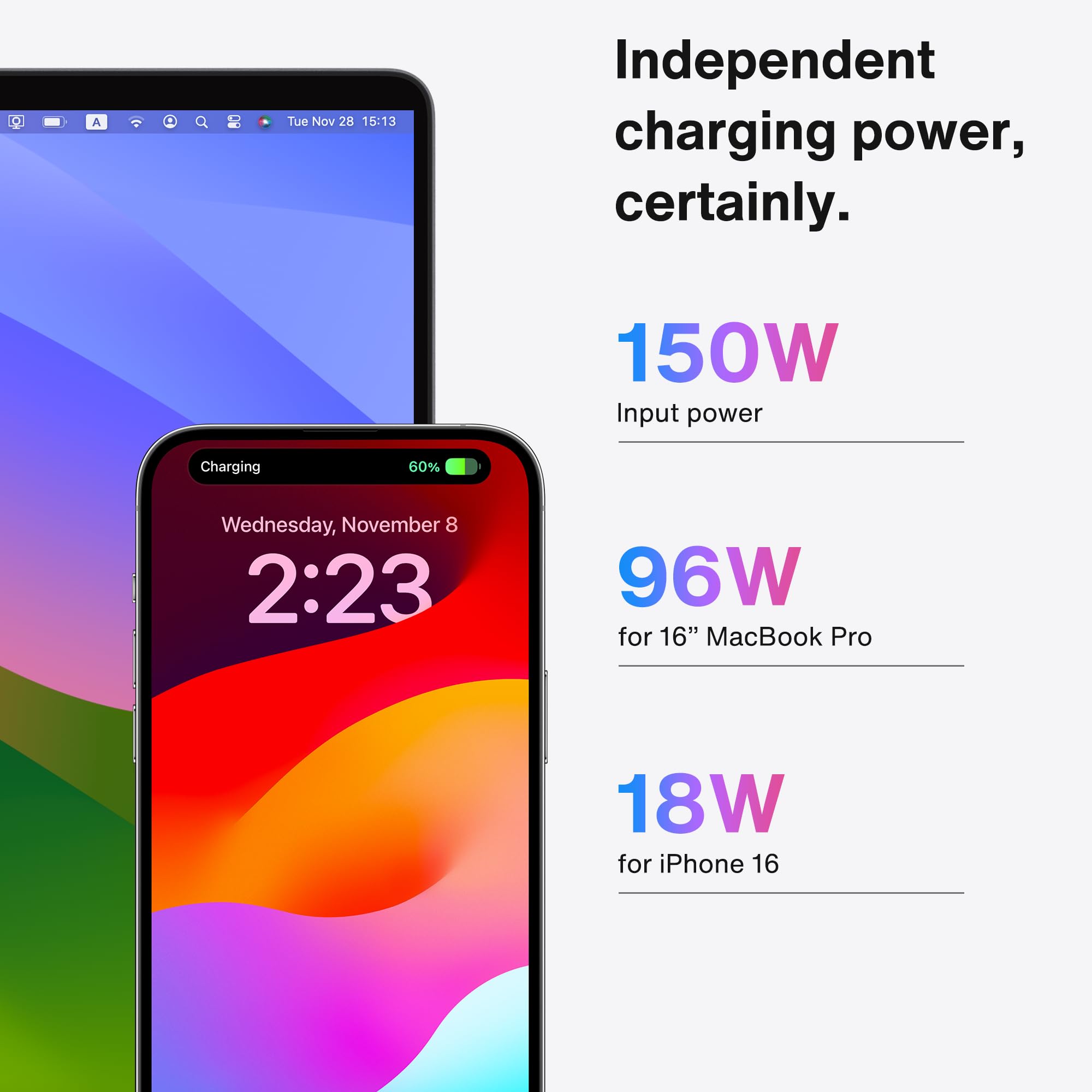 Ivanky 12 In 2 Fusiondock 2 Vertical Docking Station Stand For Macbook Pro With 150W Power Adapter, Dual 4K@60Hz Monitor Dock Fo