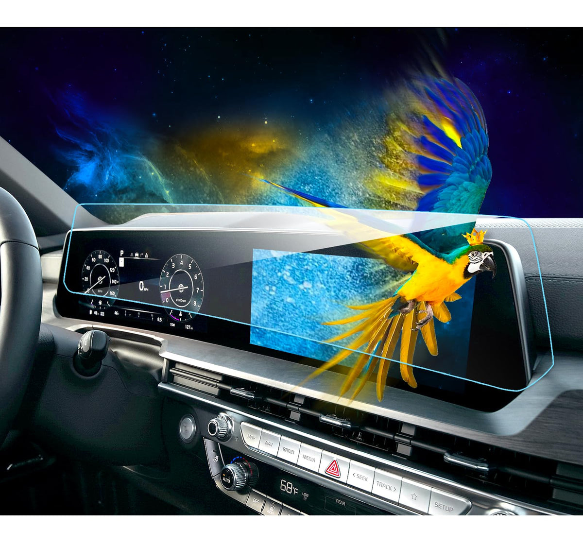 Eueky 4Pcs Compatible With 2024 Kia Telluride Screen Protector 2025 2024 Kia Telluride Lx S Ex Sx Sx Prestige Dual 12.3Inch Disp