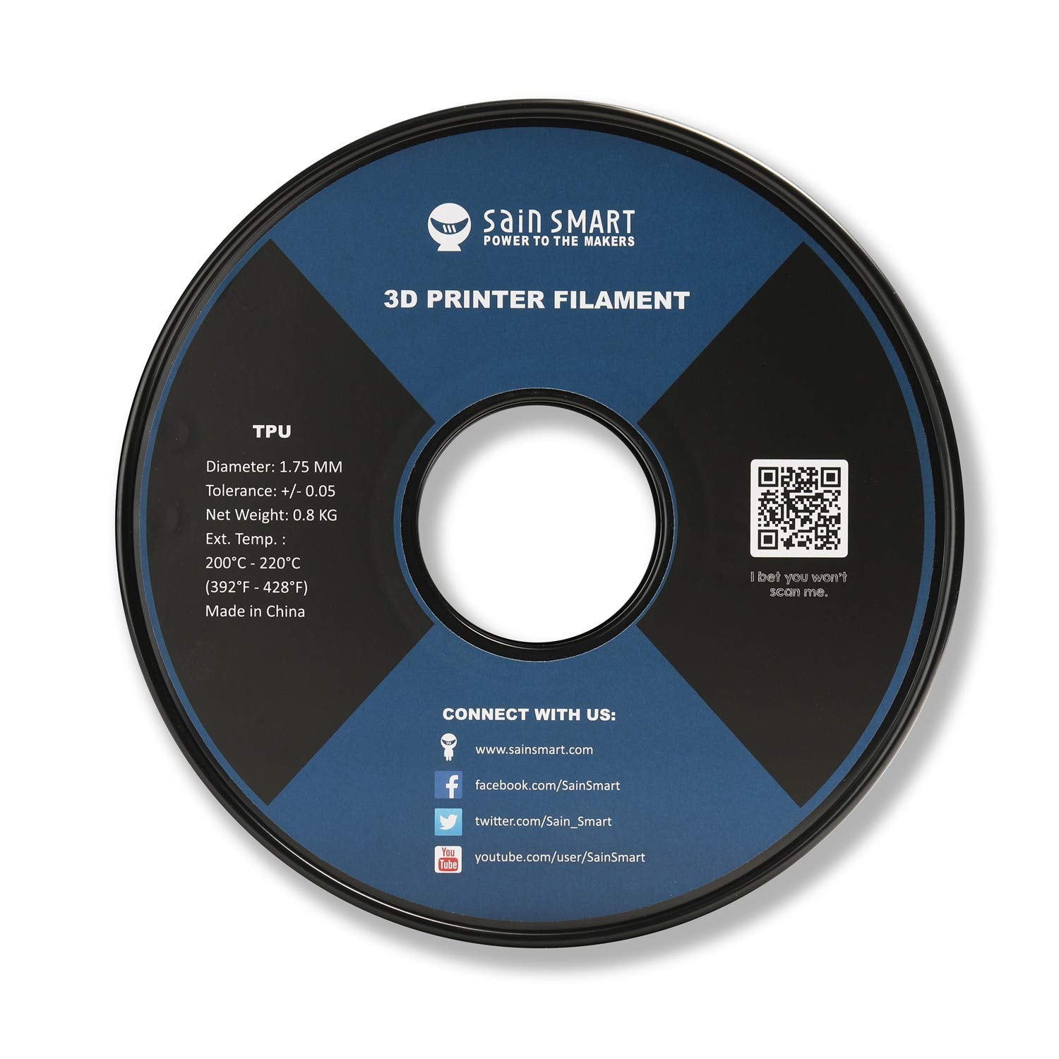 Sainsmart 1.75Mm Flexible Tpu 3D Printer Filament 800G Solid Color, Dimensional Accuracy +/- 0.05 Mm (Liquid Luster)