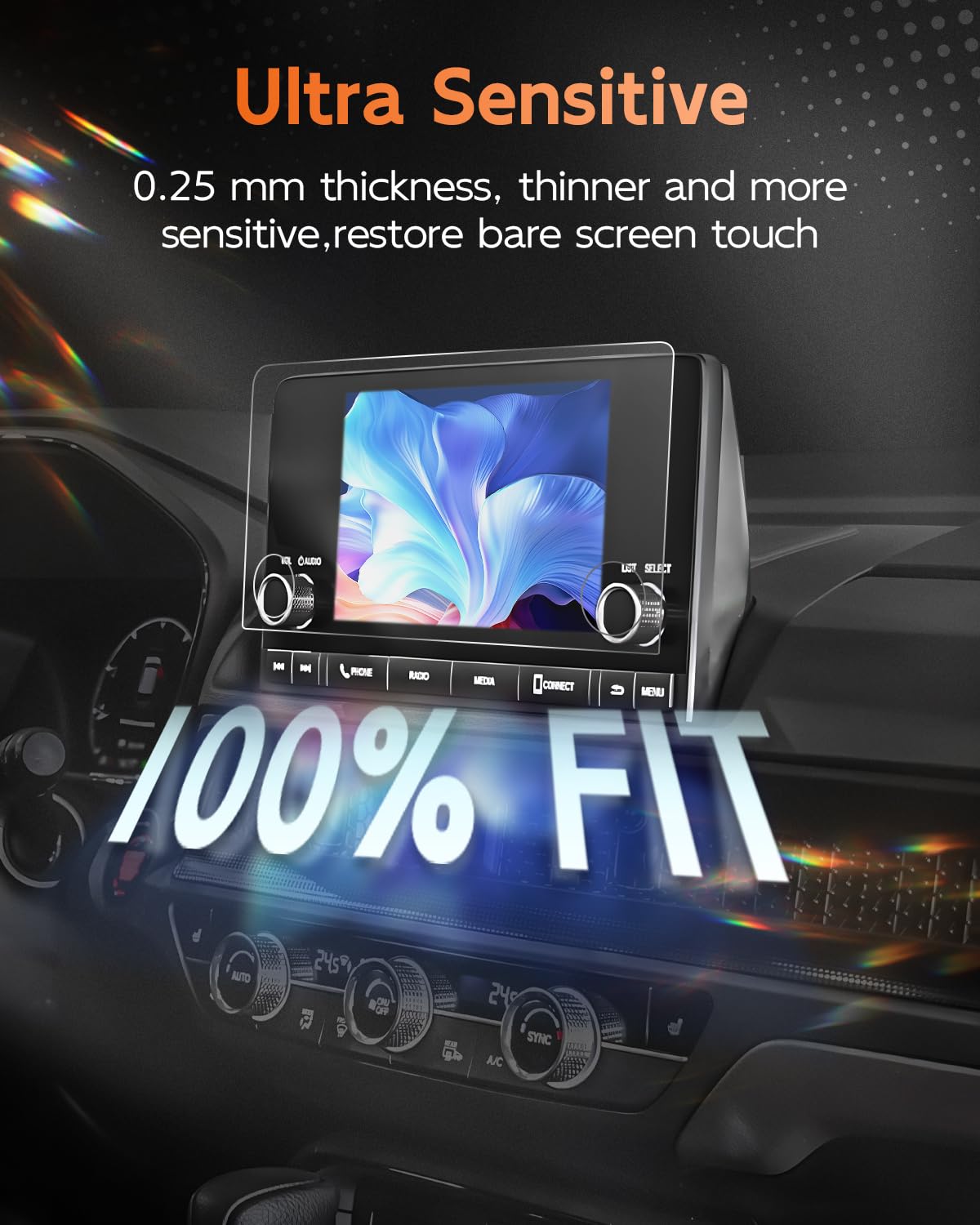 Pilot 2Pcs Anti Reflection Screen Protector For Honda Pilot, 7 Inch, Touchscreen Cover, For Pilot 2023 2024 2025 Accessories, Pack Of 2, Ultra Transparent