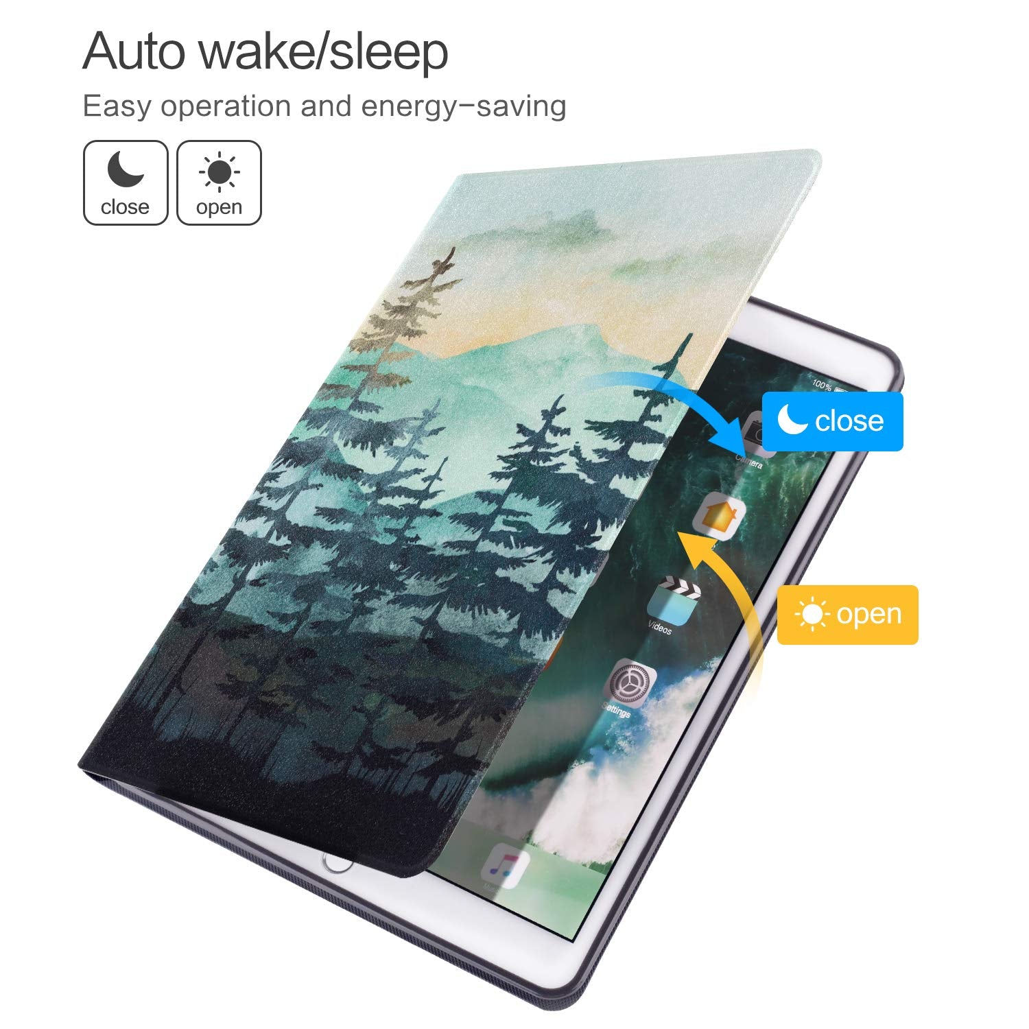 Ipad 5Th/6Th Generation Case, Ipad 9.7 2017 2018 Case, Ipad Air 1/2 Case, Vimorco Premium Leather Protect Covers, Adjustable Sta