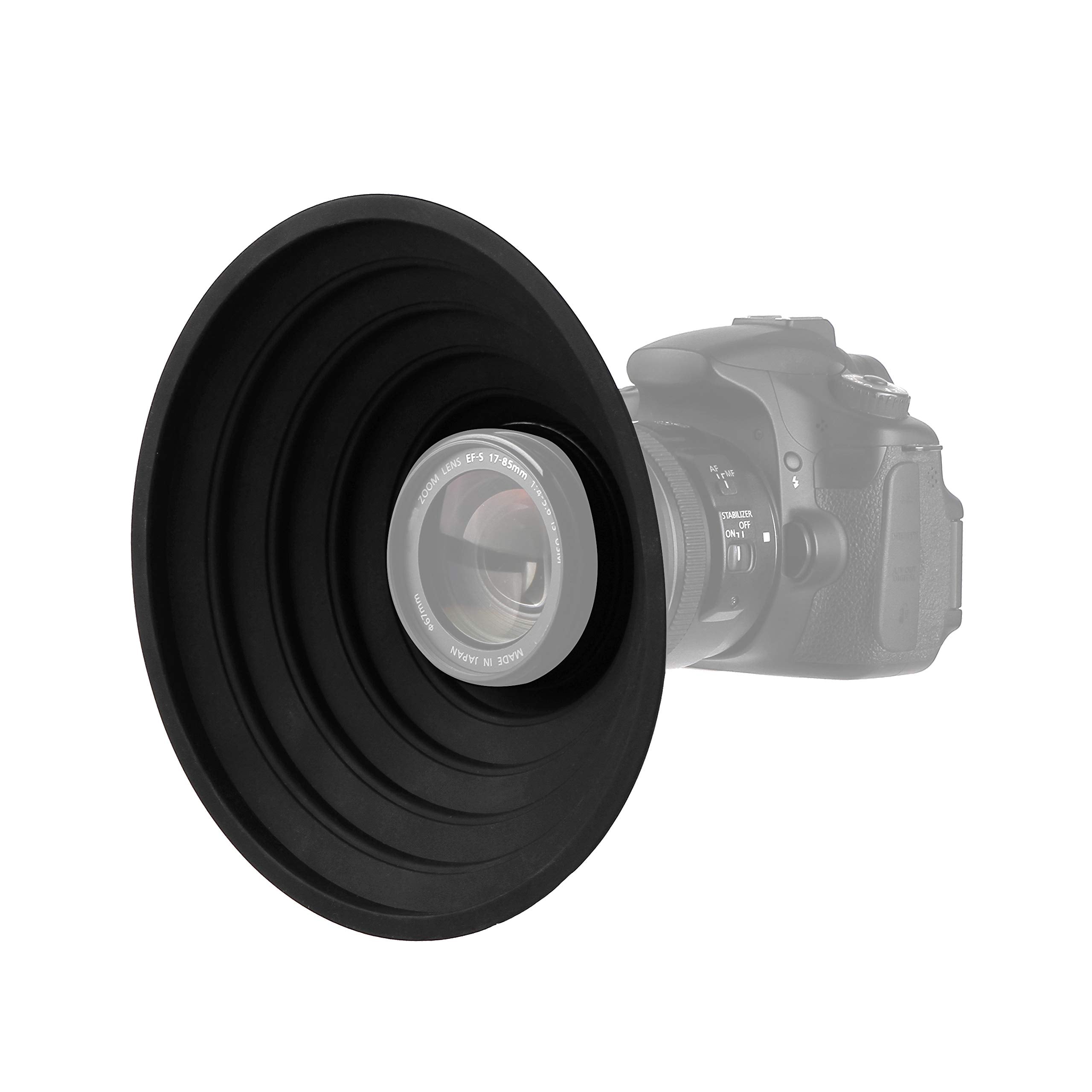 Stseetop Camera Lens Hood Collapsible Reversible Filter Thread Rubber Digital Lens Hood Dslr Lens Cap Shade (For 70 90Mm Lens)