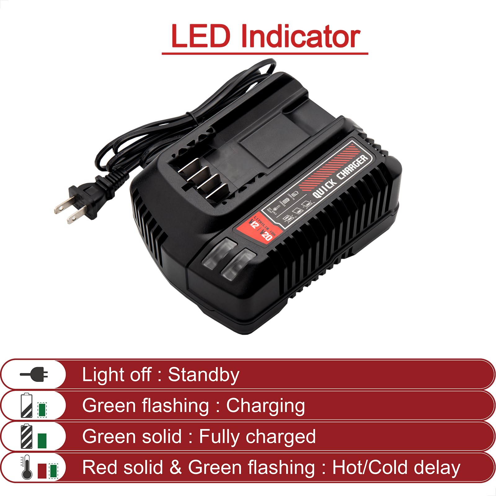 20V Max Battery Charger Replacement For Craftsman Cmcb104,Compatible With Lithium Batteries Cmcb101 Cmcb204 Cmcb202 Cmcb201 Cmcb