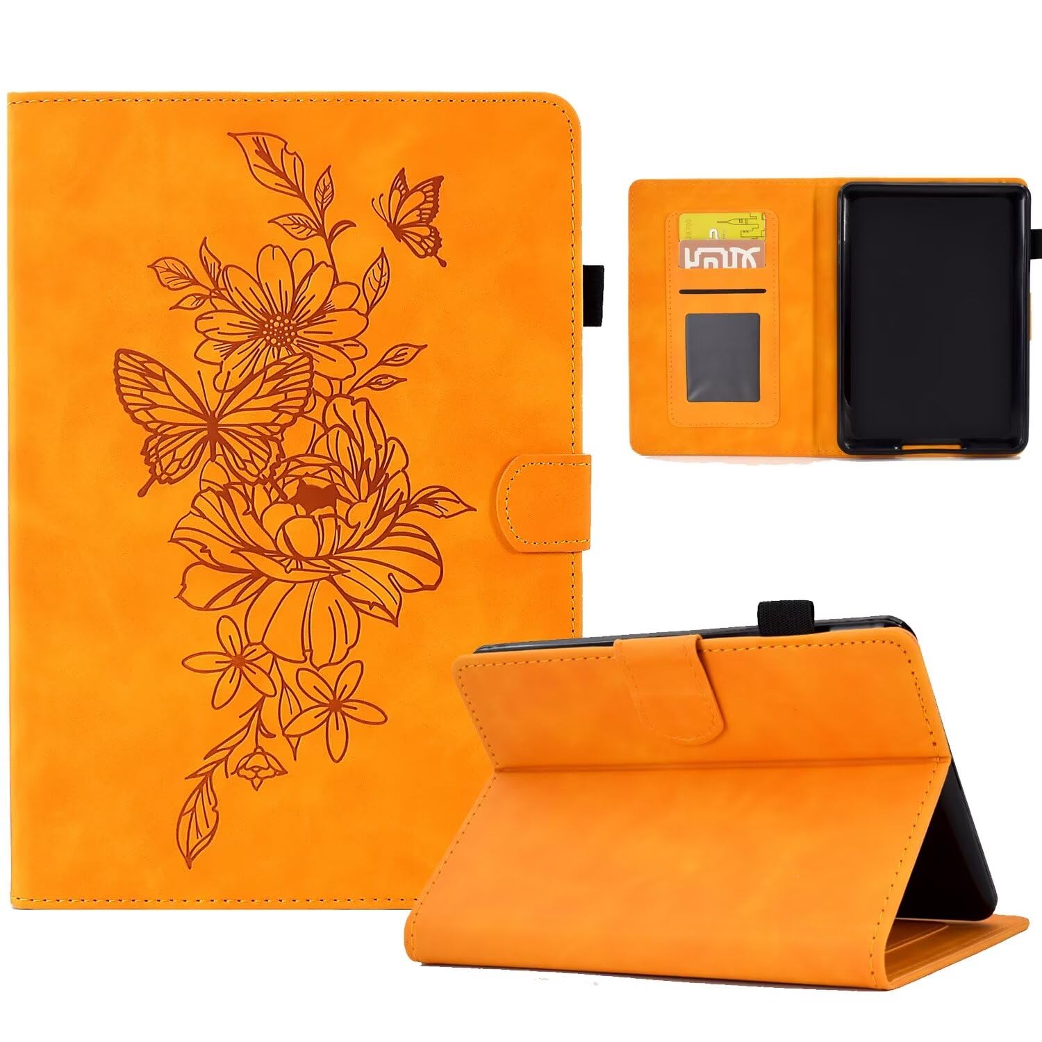 Monsdirect Case For 6.8'' Kindle Paperwhite 11Th Generation 2021, Suede Leather Cover With Stand, Auto Wake/Sleep With Pen Holde