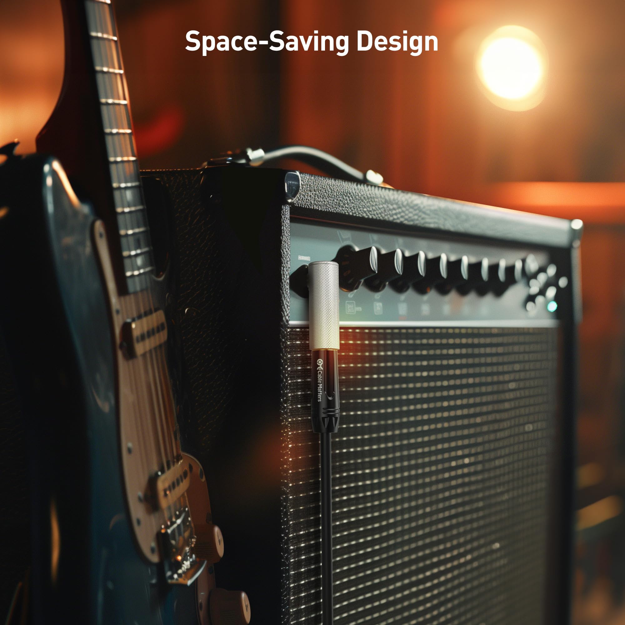 Cable Matters 2 Pack 1/4 Right Angle Adapter   6.35mm TS Right Angle Guitar Adapter, Straight to Right Angle for Electric Guitars, Bass AMP, Mixers & Equalizers