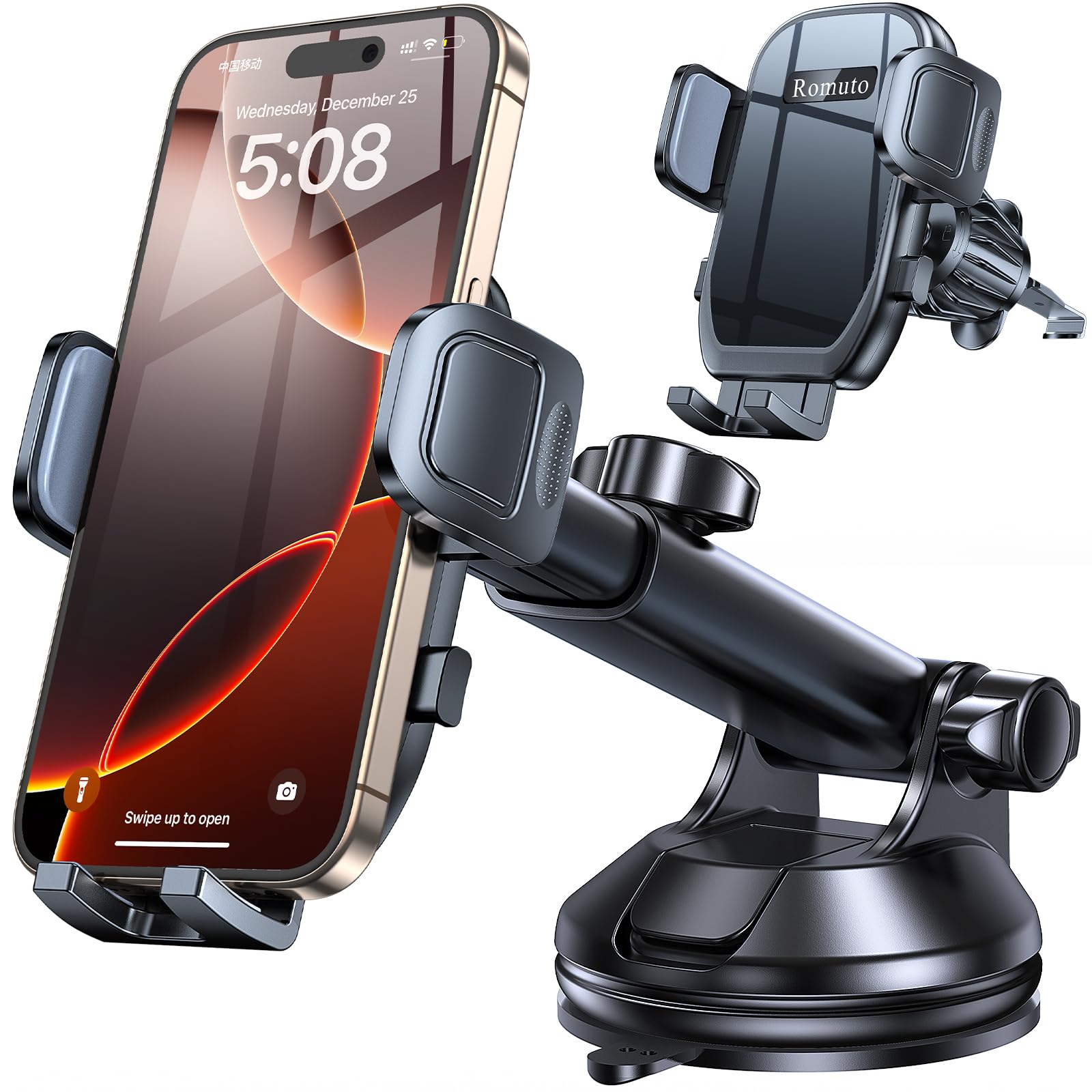 Car Phone Holder Mount?Windshield+Vent+Dash?Suction Cup Phone Holders For Your Car Phone Mount, Cell Phone Car Mount For Truck S