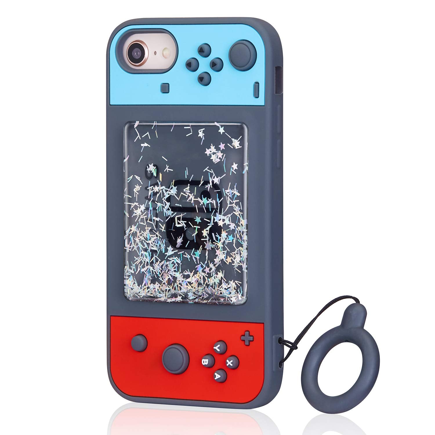 Jowhep Case For Iphone Se 2022/2020 Iphone 7 Iphone 8 Iphone 6 Iphone 6S Cartoon Cute 3D Kawaii Fun Quicksand Game Sparkle Bling