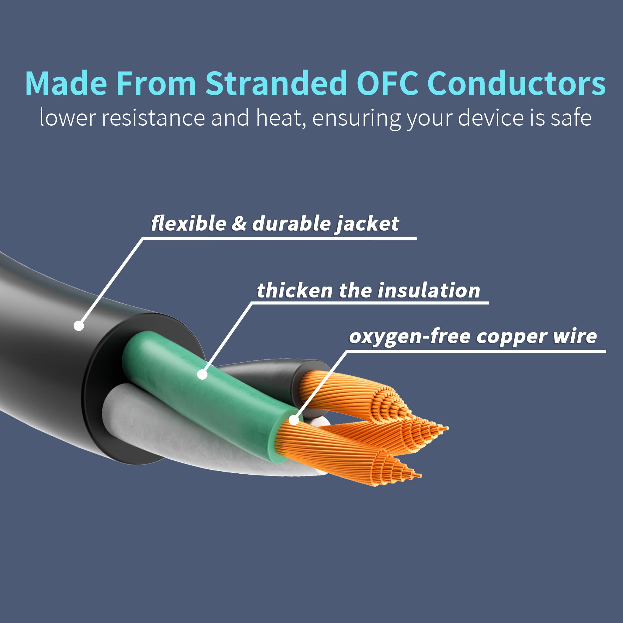 Energeaster 16/3 25 Ft 3 Outlet Extension Cord Outdoor Waterproof, Black Extension Cords With Multiple Outlets, 3 Prong Electric