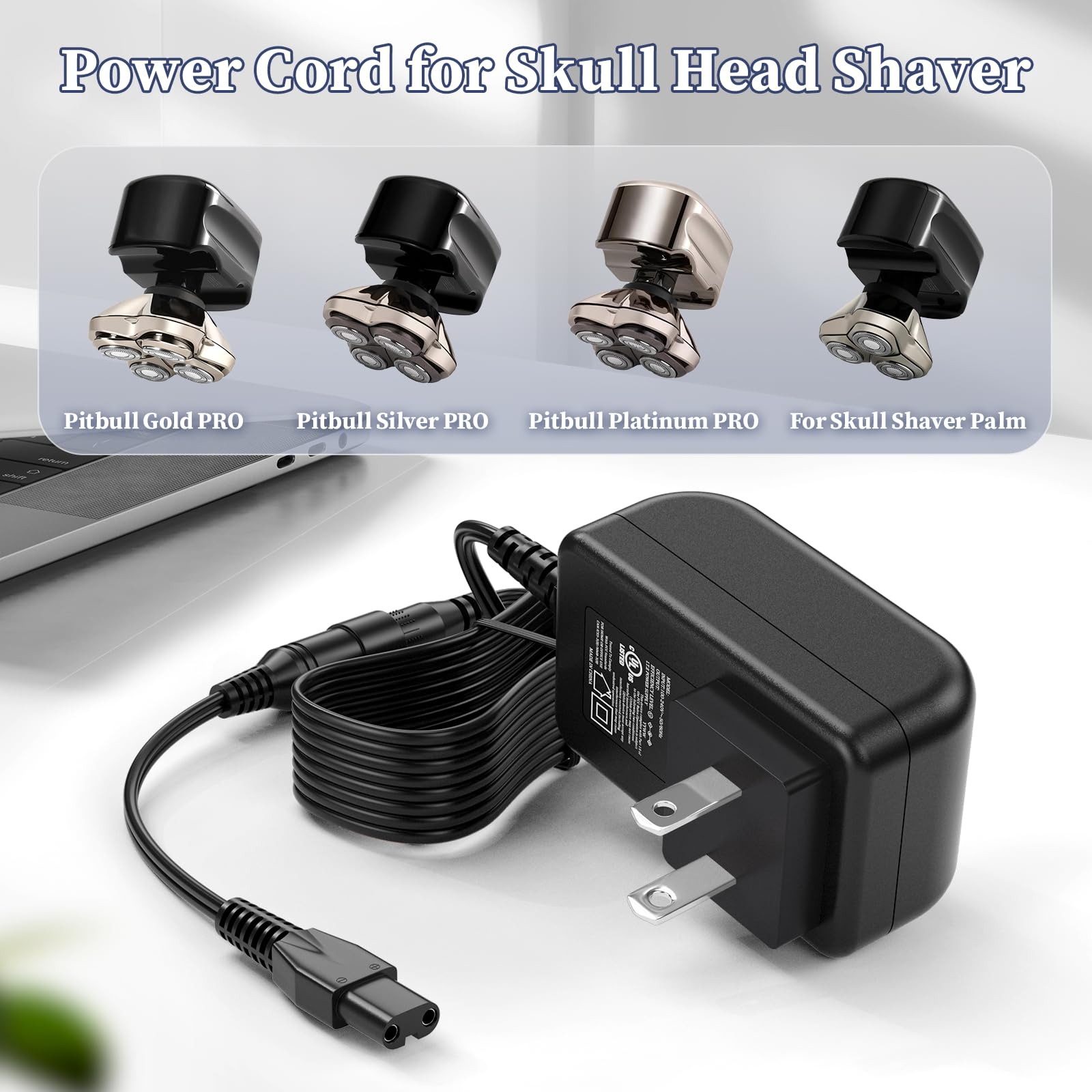 Donyoie 5V Charger For Skull Shaver Power Cord Compatible With Pitbull Gold/Silver Pro Rechargeable Clipper Ac Adapter For Butte