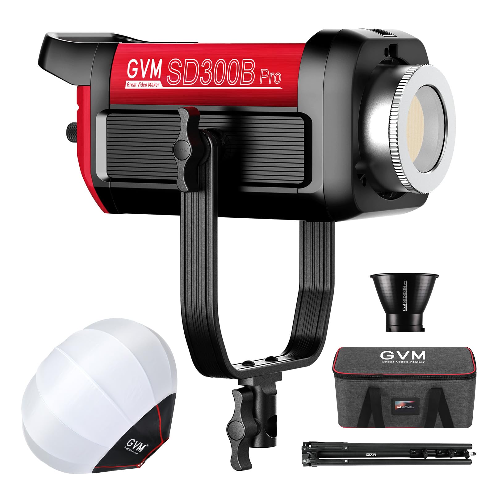 Gvm 300W Photography Lighting Bi Color Video Light With Bowens Mount Lantern Softbox And Stand Cri 97+ Cct 2700K~6800K 12 Lighti