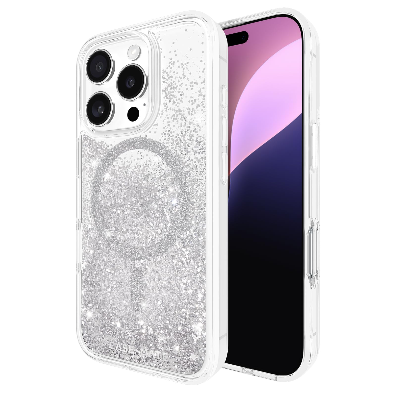 Case Mate Iphone 16 Pro Case [Compatible With Magsafe]   Sparkly Liquid Glitter Phone Case With 12Ft Drop Protection   Premium M