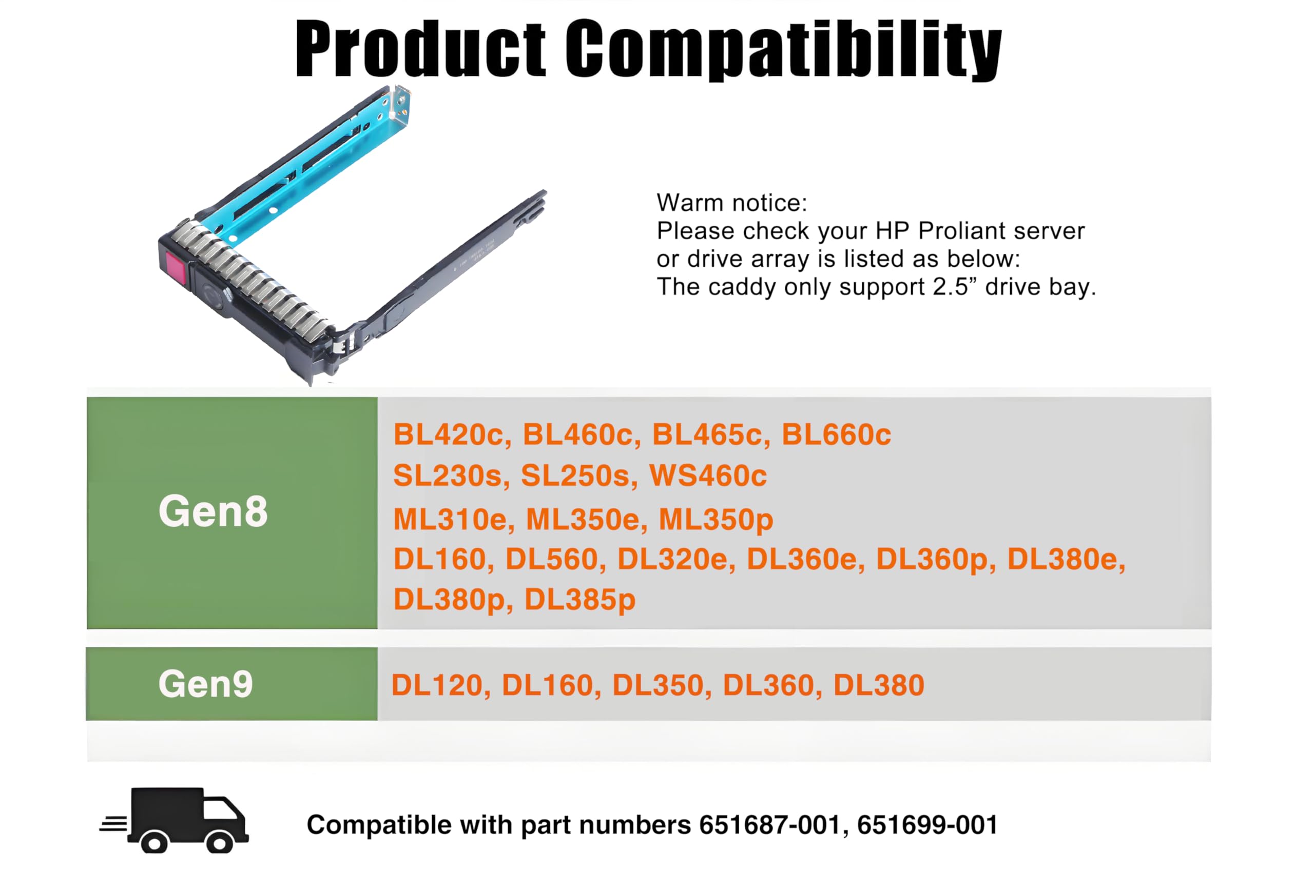 Hard Drive Caddy 2.5'' Sas Sata Drive Caddy 651687 001 651699 001 Ssd Bracket Compatible For Hp Gen8 Gen9 G8 G9 Ml350P Dl360E Dl