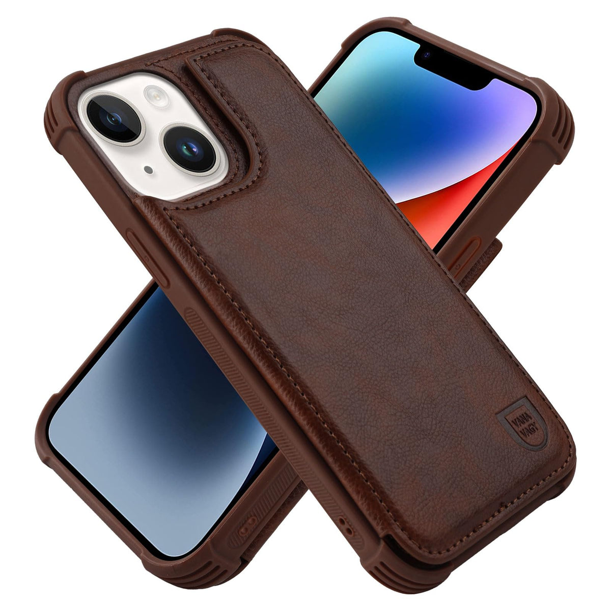 Vanavagy Wallet Case Compatible For Iphone 14/13 For Women And Men,Leather Flip Folio Phone Cover Fits Magnetic Car Mount With C