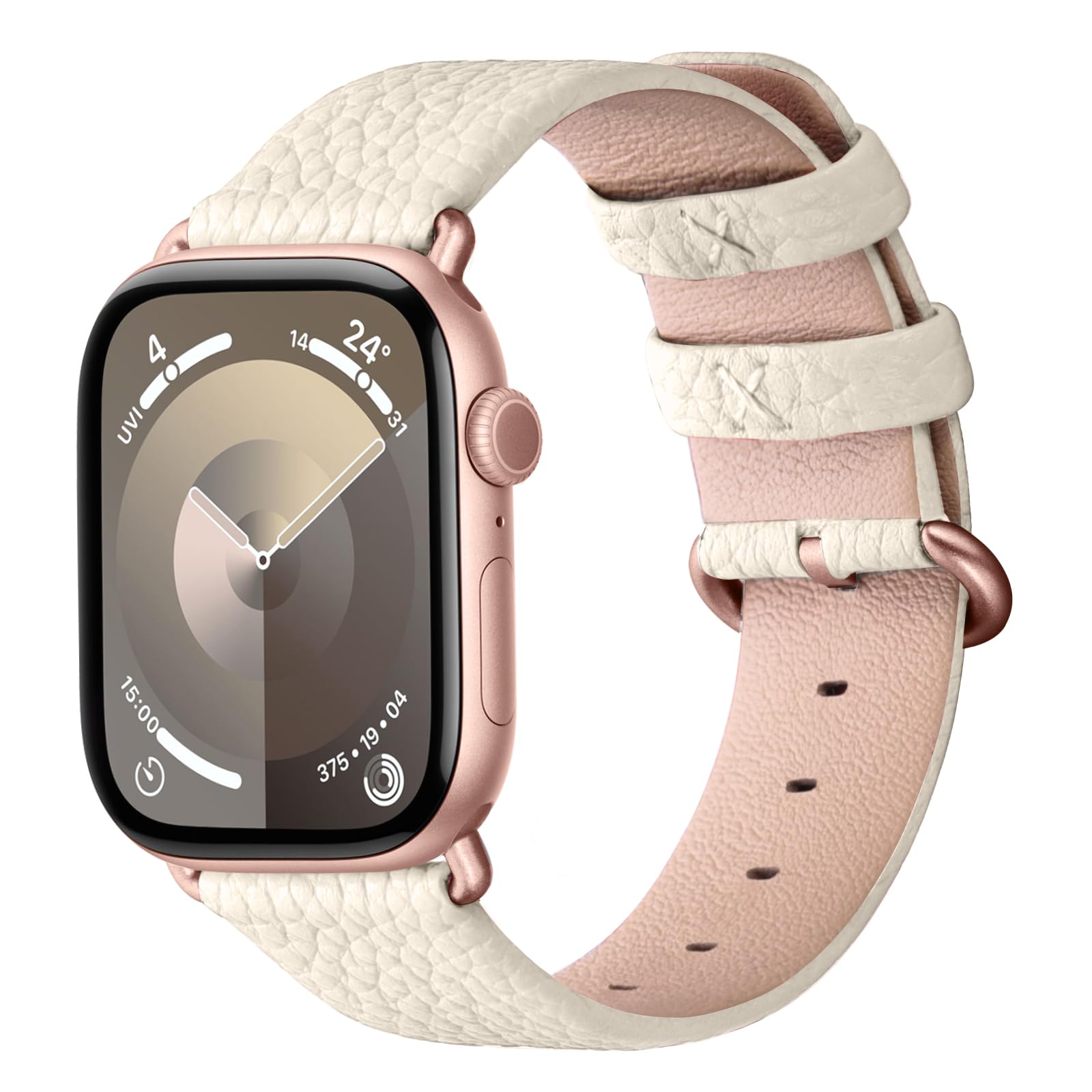 Fullmosa Watch Band Compatible with Leather Apple Watch Band 45mm 44mm 42mm, Top Grain iWatch Band for Series ultra2/ultra/9/8/7