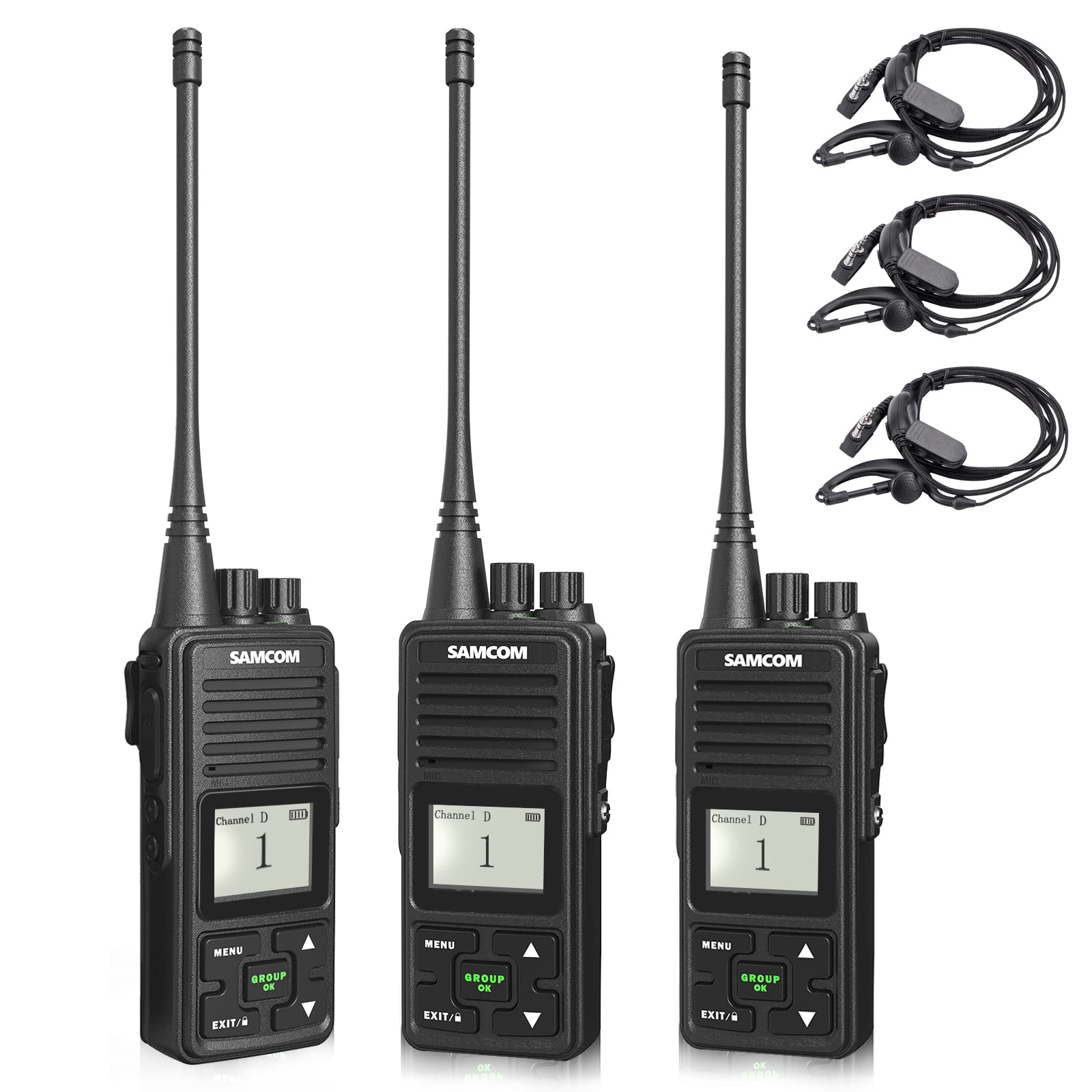 SAMCOM FPCN10A Two Way Radios Long Range 3000mAh Heavy Duty Walkie Talkies for Adults Rechargeable Handheld UHF 2 Way Radios wit