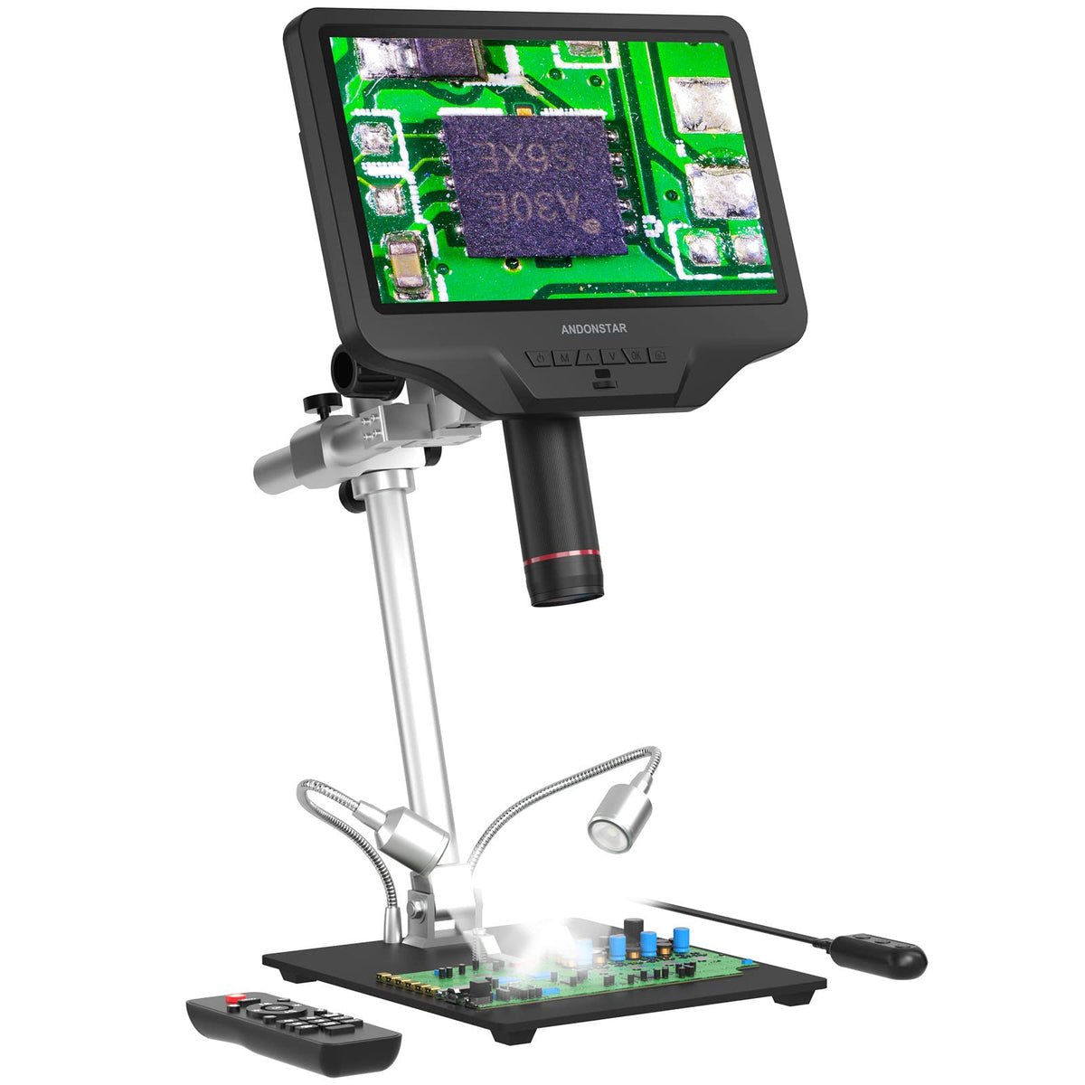 Andonstar Ad409 Pro Hdmi Digital Microscope, 10.1 Inch Soldering Microscope, 300X Usb Electronic Microscope Camera For Professional Pcb Soldering, Circuit Board, Supports Windows Pc