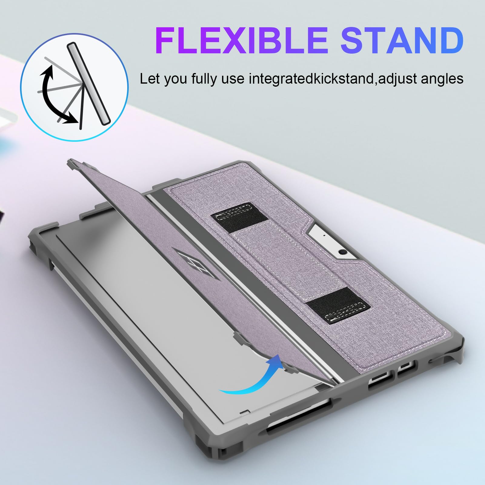 Case For 12.3 Microsoft Surface Pro 7+/Pro 7/Pro 6/Pro 5/Pro 4/Pro Lte Protective Rugged Cover Case, With Stylus Pen Holder And