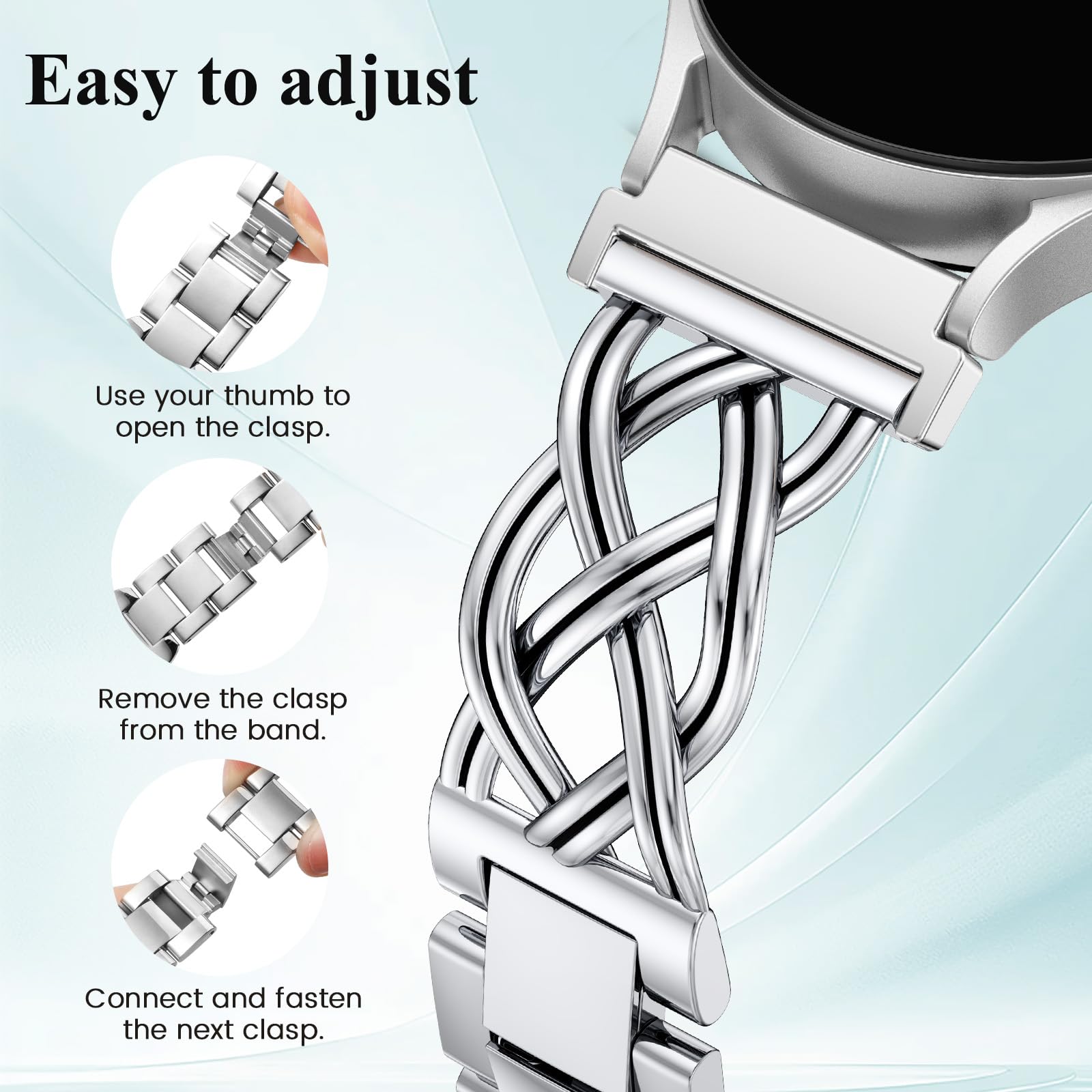 Toyouths Celtic Knot Chain Bracelet Compatible With Samsung Galaxy Watch 7 6 5 4 Fe 40Mm 44Mm/Watch 6 4 Classic/5 Pro/3 41Mm/Act