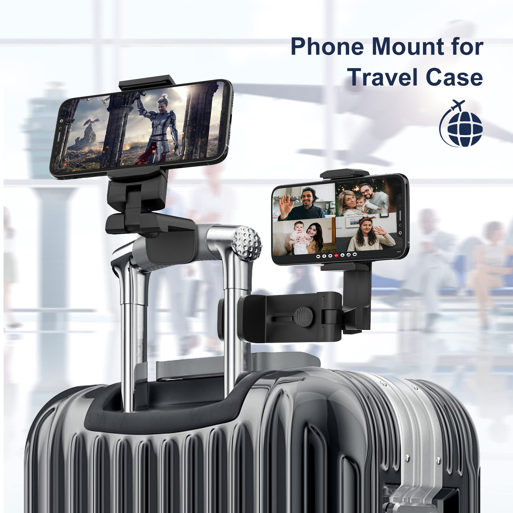 For Universal Airplane Travel Phone Holder: Travel Essentials Phone Mount For Desk With Multi Directional 360 Degree Rotation,Tr