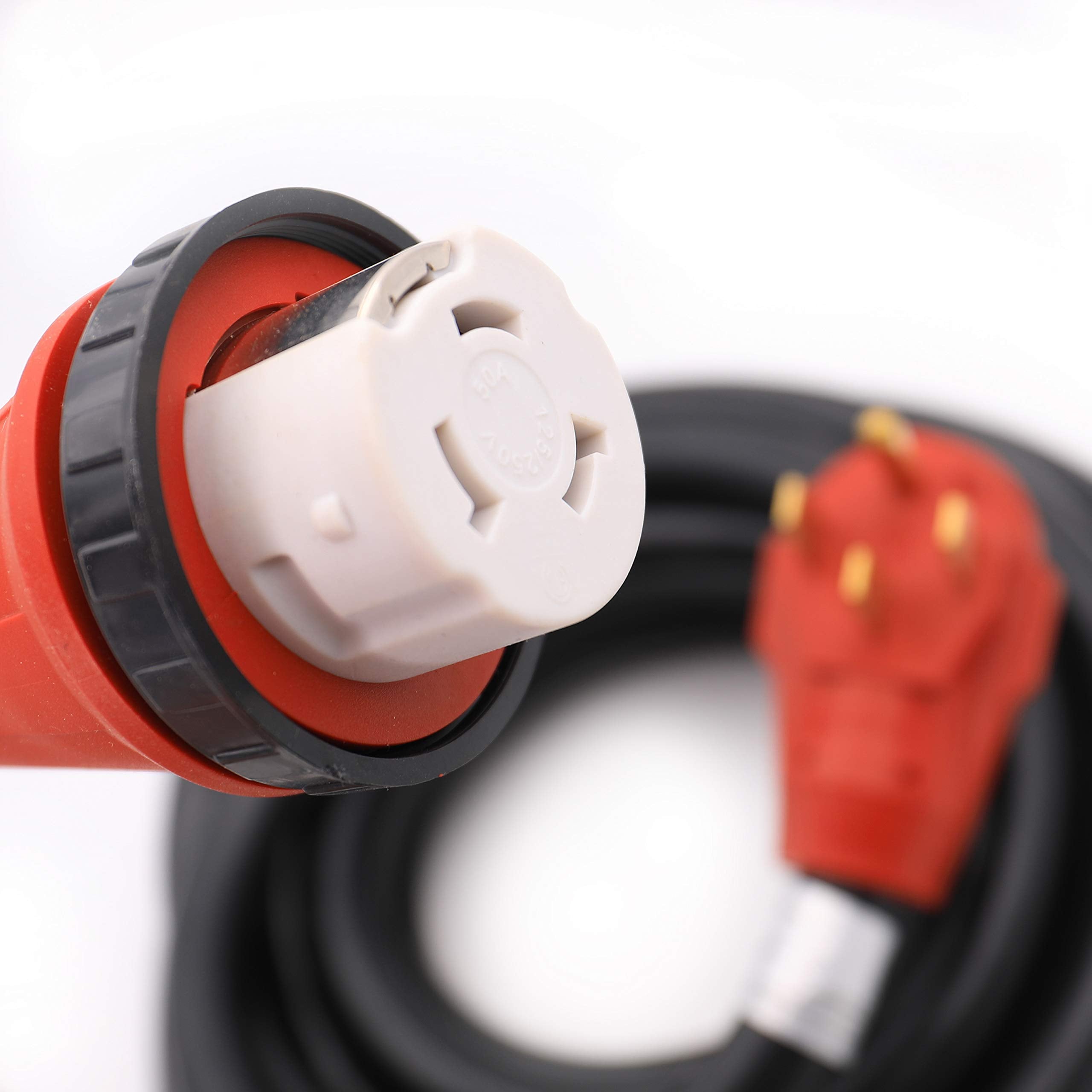 Valterra A10 5025Eh Mighty Cord Rv 50 Amp Extension Cord, 25 Ft., Red