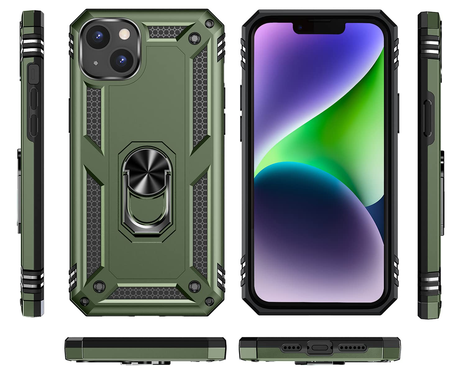 Addit Case For Iphone 14 Phone Case Iphone 14 Case, With Stand Ring, Support Magnet Car Mount, Military Grade, Heavy Duty, For I