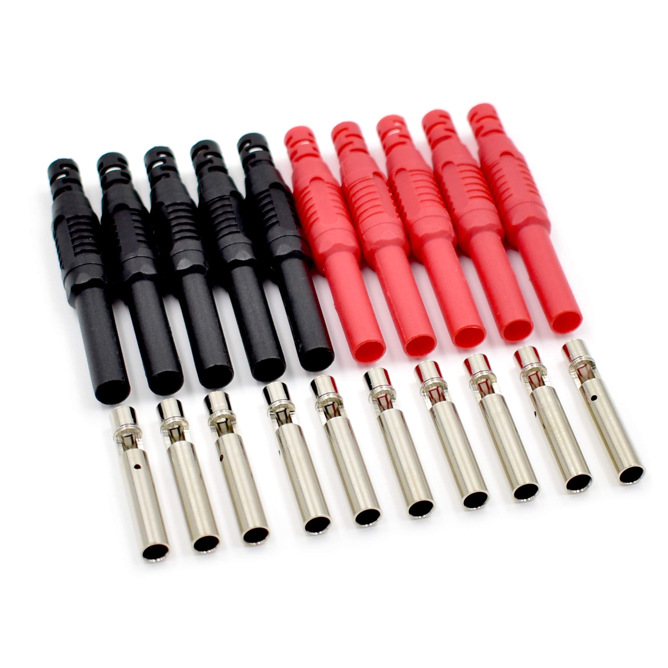 10Pcs Brass Insulated Safety Shrouded 4Mm Female Banana Plug Jack Socket Solder Cable Connector