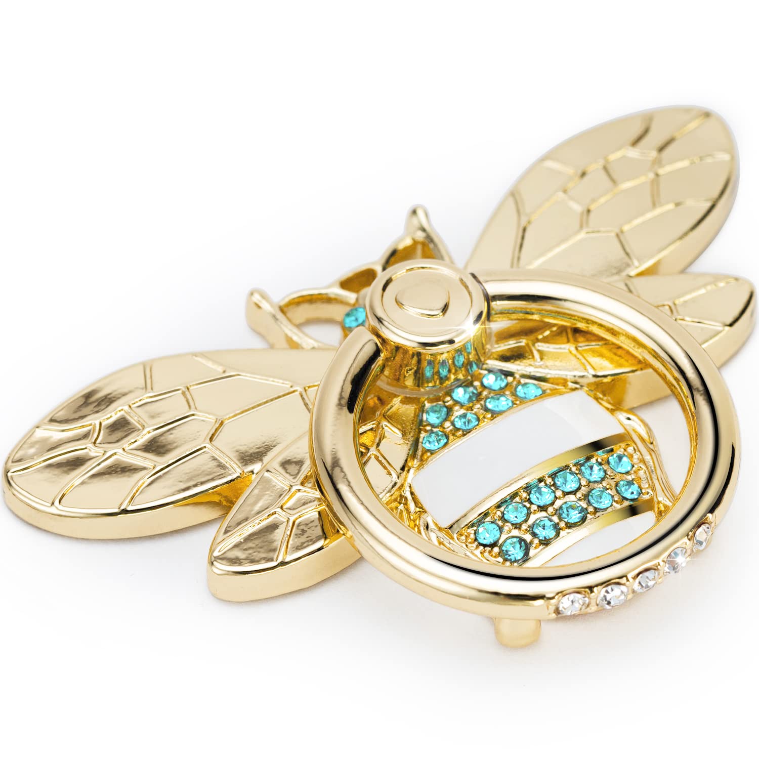 Allengel Bee Phone Ring Holder Finger Kickstand With Crystal, Cute Phone Ring Grip Holder For Iphone Or Smartphone Cases, Gold W