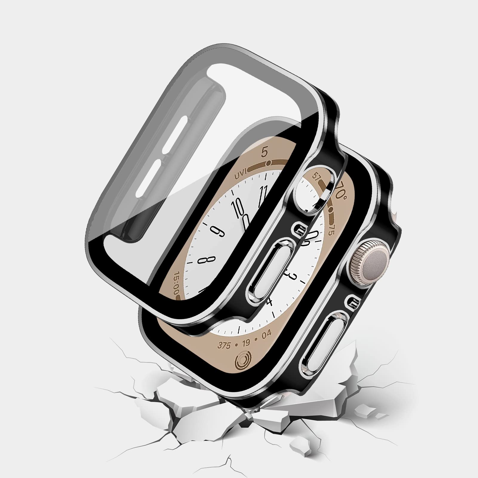 For Apple Watch Case 40Mm,Hard Case With Tempered Glass Screen Protector,Watch Cover For Apple Watch Se 6 5 4 Screen Protector,U