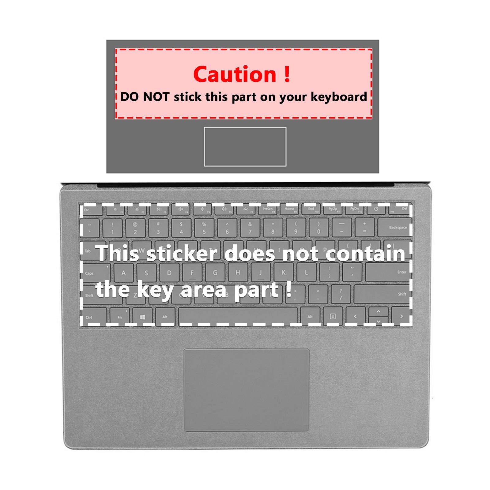 Xisiciao Transparent Keyboard Palm Rest Protector For Microsoft Surface Laptop/Laptop 2 Pads/Wrist Rests,Protect Alcantara From