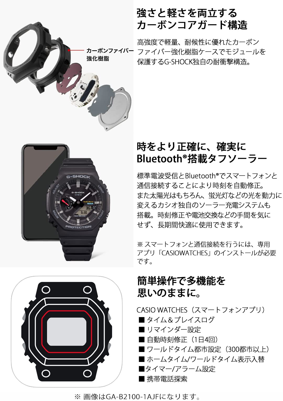 Casio Ga-B2100-1A1Jf [G-Shock Ga-B2100 Series Mens Rubber Band] Watch Shipped From Japan Released In Apr 2022