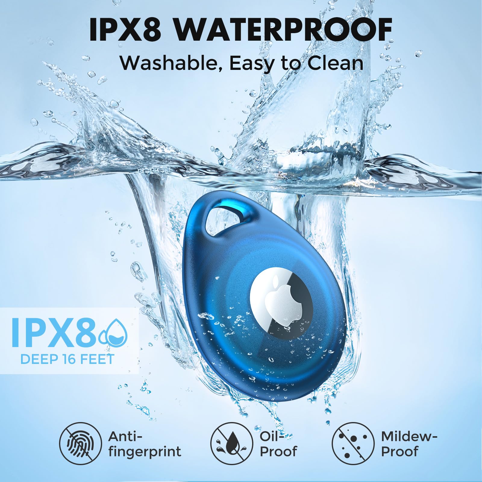 Unbreakcable Airtag Holder, [4 Pack] Ipx8 Waterproof Airtag Keyring Cover Case For Apple Airtag, Full Body Covered Airtag Holder