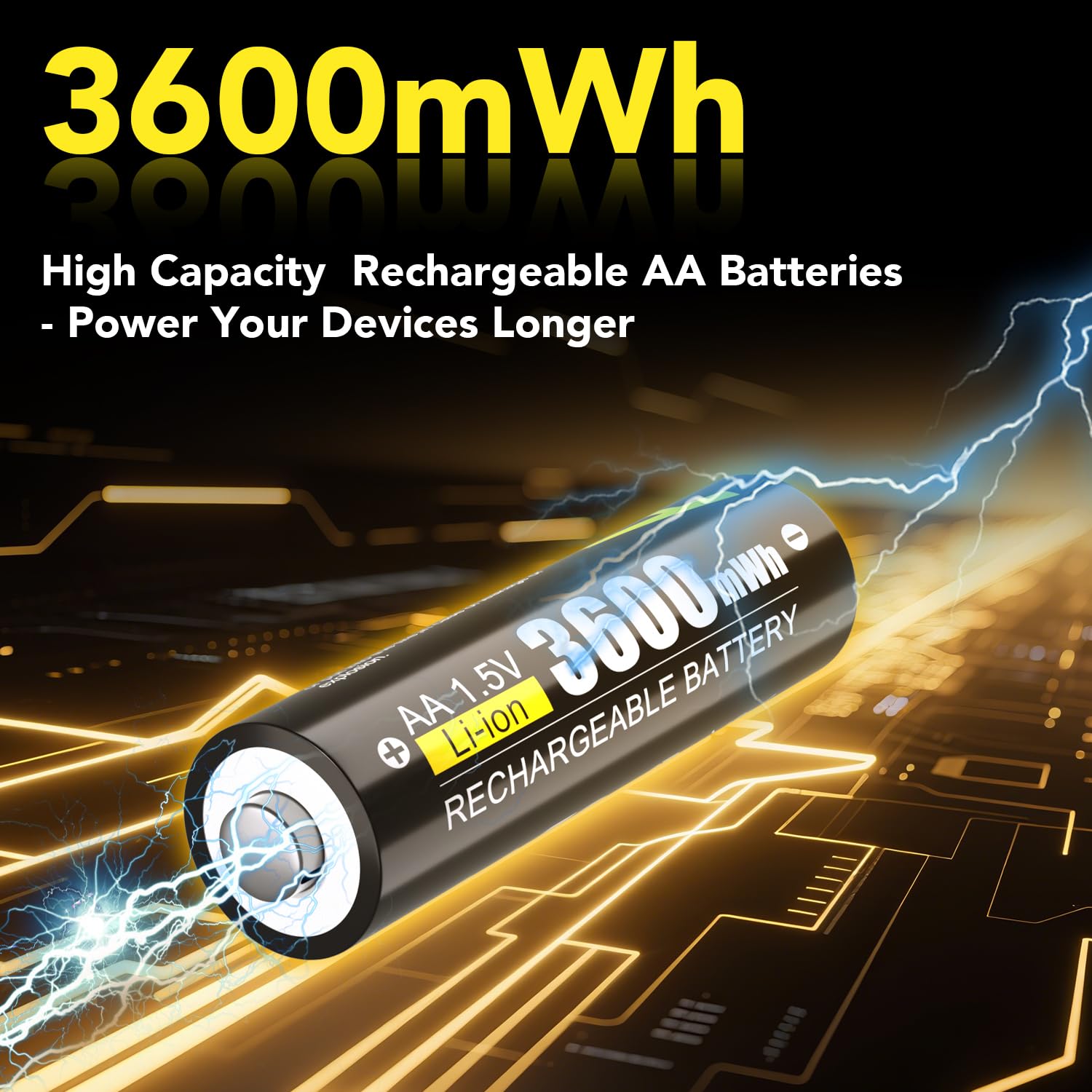Hikitmate 12 Pack Rechargeable Aa Batteries Lithium With Fast Charger, 1.5V 3600Mwh Constant Output Li-Ion Batteries With Chargi