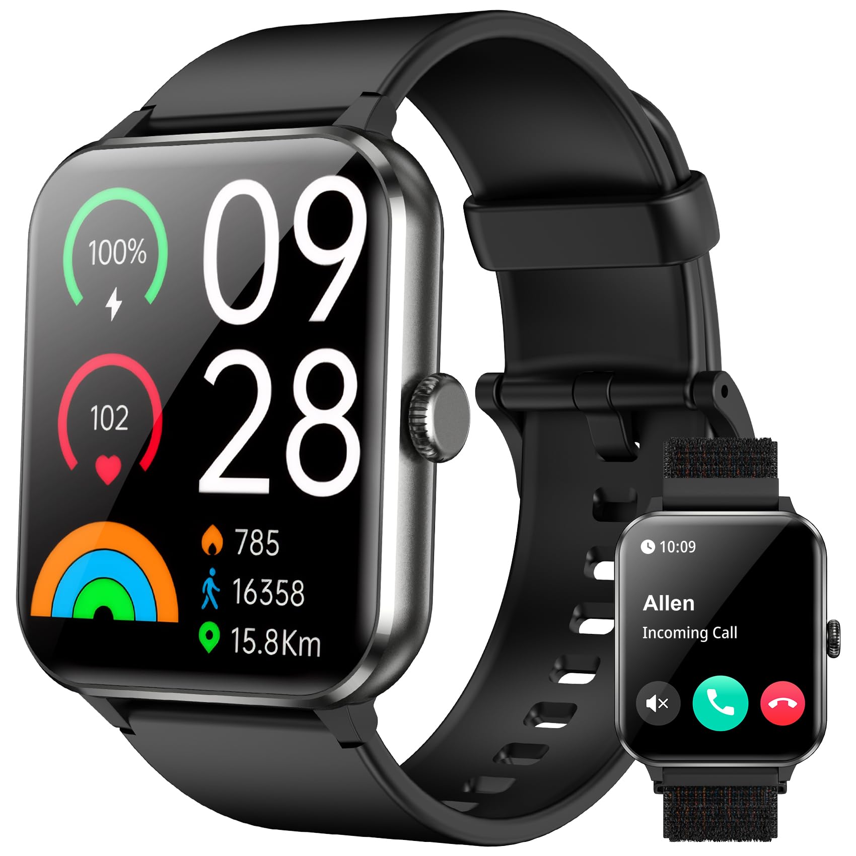 Smart Watch,1.85'' Hd Smartwatch For Men Women(Answer/Make Call), Fitness Watch With Heart Rate/Sleep/Spo2/Ip68 Waterproof/100+ 
