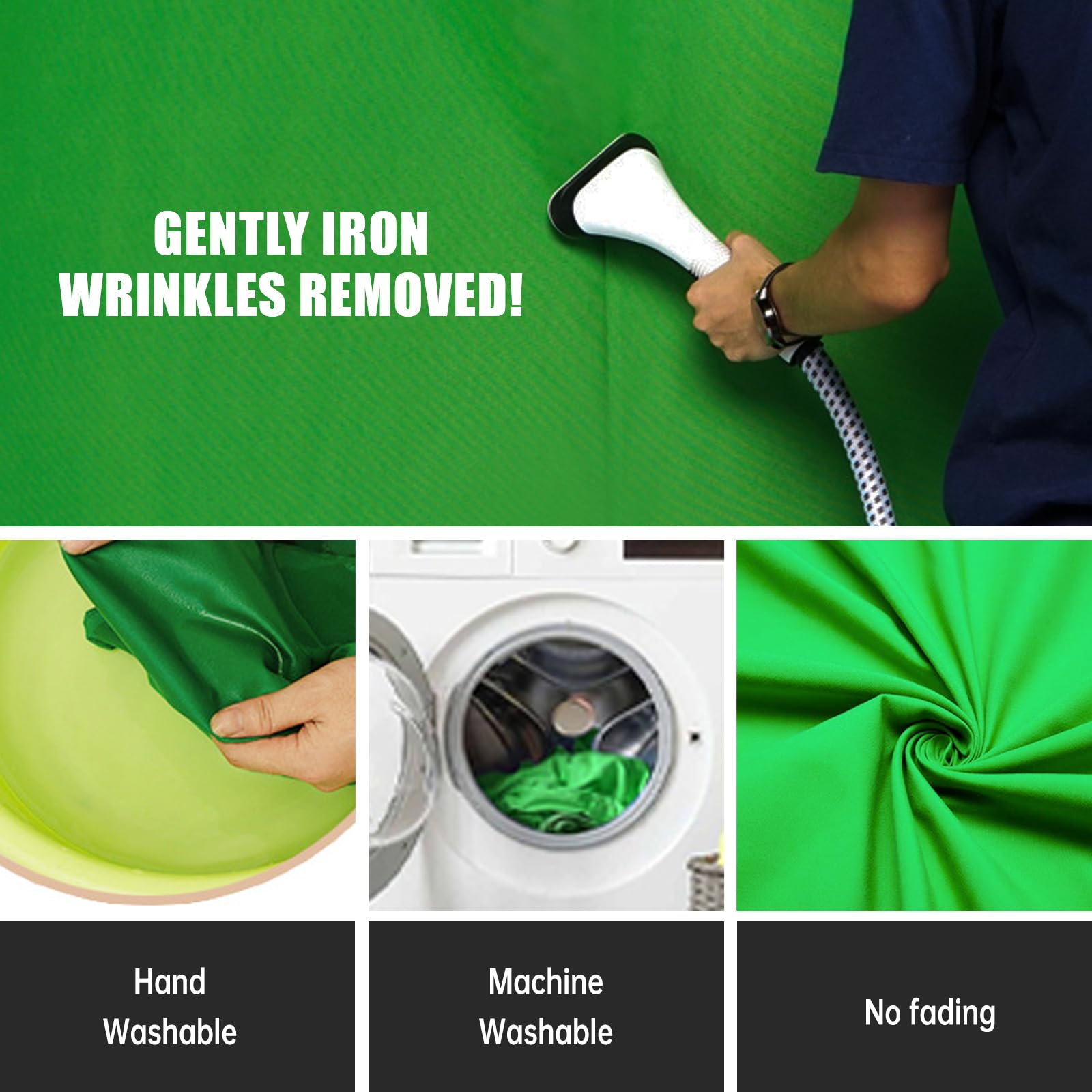 Beiyang 10 X10 Ft Green Backdrop Cloth For Photography, Large Green Screen Background For Photoshoot, Green Cloth Fabric Curtain