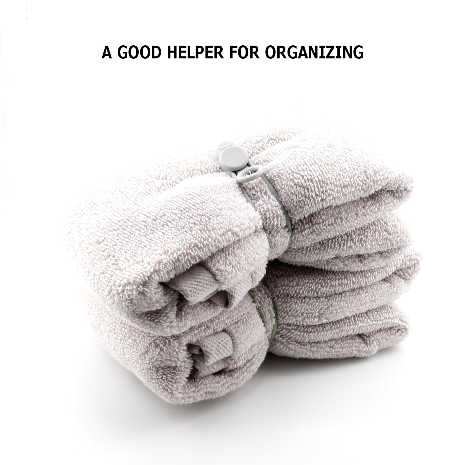 Umust Silicone Cable Straps, 10Pcs Extra Long Reusable Hanging Organizer For Cables, Kitchen, Home, School (Black & White)