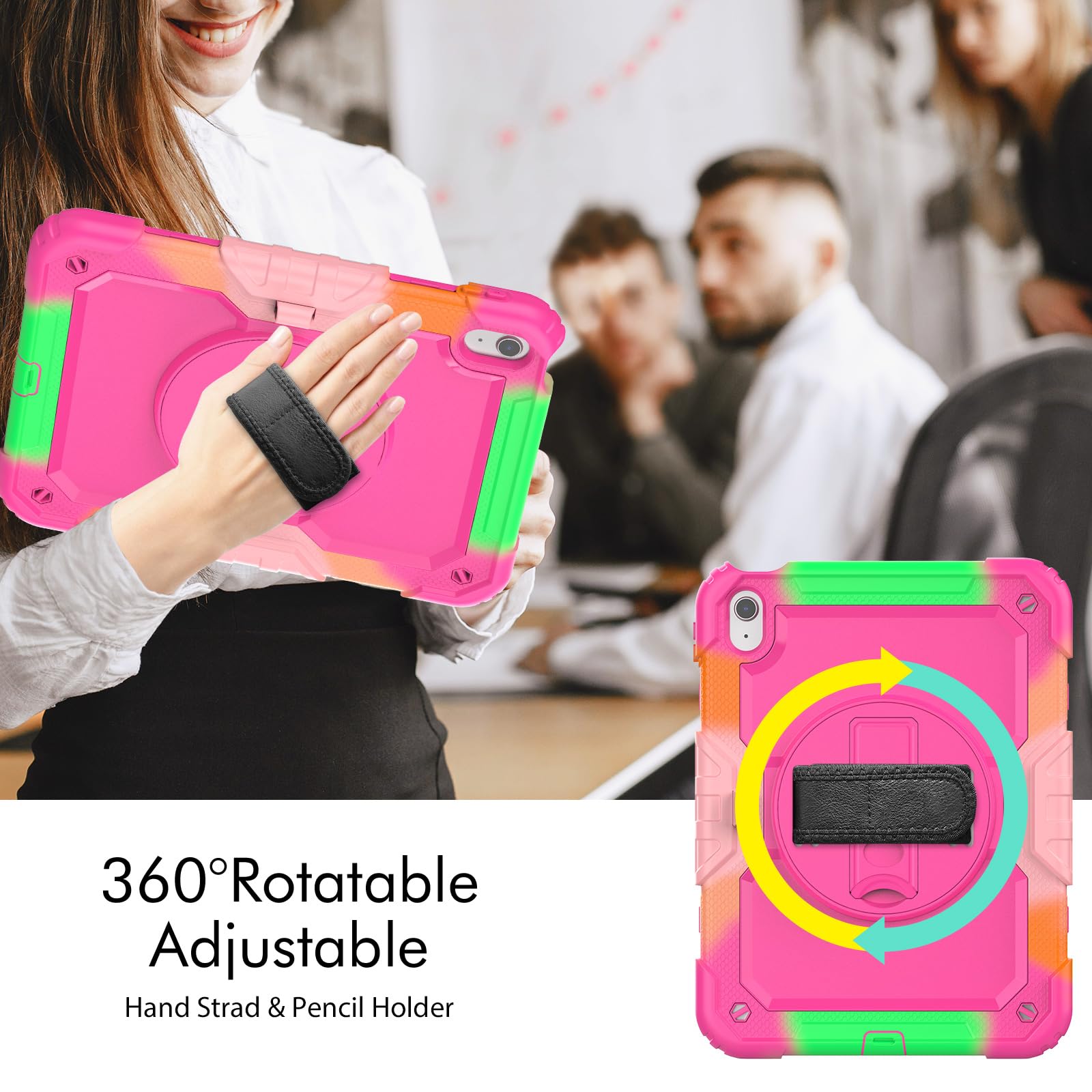 Sibeitu Case Compatible With Ipad 10Th Generation Case 10.9'', Ipad 10 Case With Screen Protector And Pencil Holder Full Body Dr