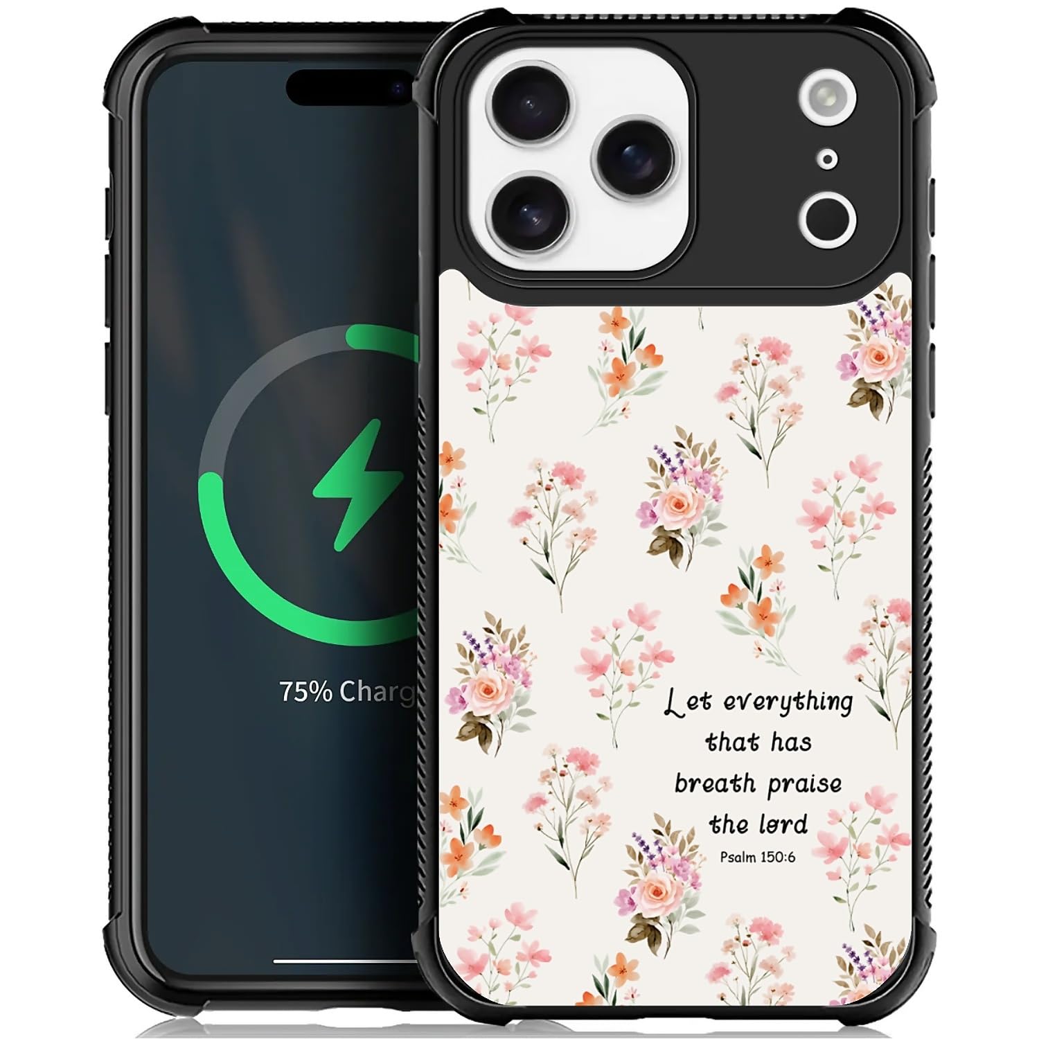 Deaorew for iPhone 17 Pro Max Case | Compatible with MagSafe | Classic Slim Cover Design | Flowers Bible Scripture
