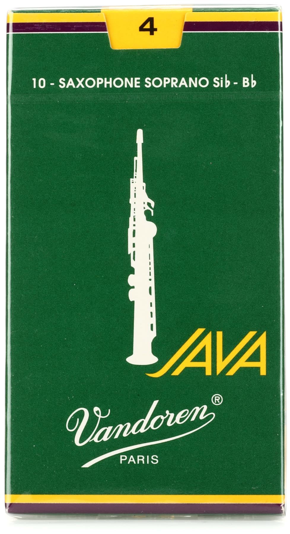 Vandoren SR304 Soprano Sax JAVA Reeds Strength 4; Box of 10