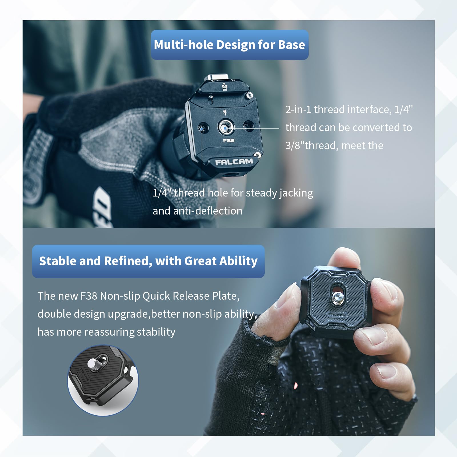 Ulanzi F38 Multi-Hole Camera Quick Release Plate Kit, W 1/4 To 3/8 Screw Thread, Quick Release System Qr Plate Camera Tripod Mou