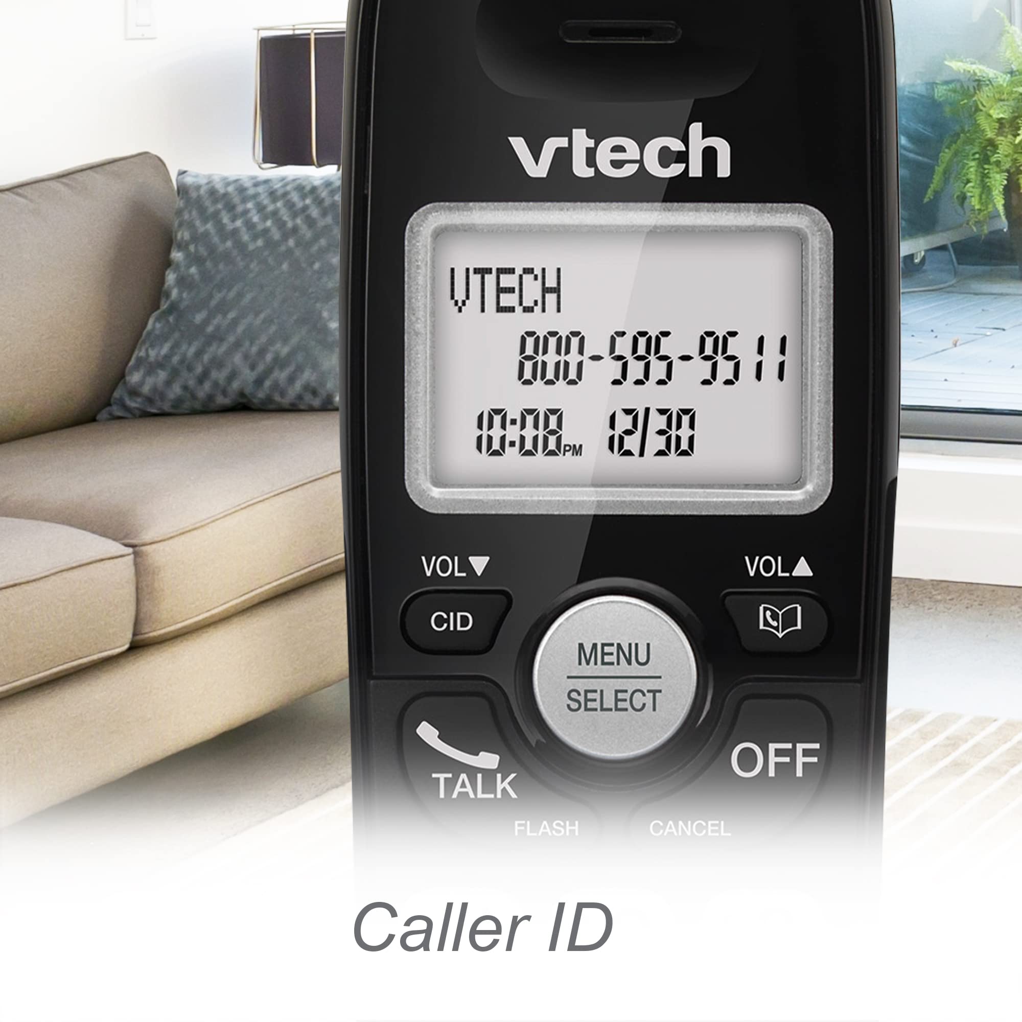 Vtech Dect 6.0 Cordless Phone With Answering Machine, Blue White Display, Backlit Buttons, Full Duplex Speaker, Caller Id/Call W