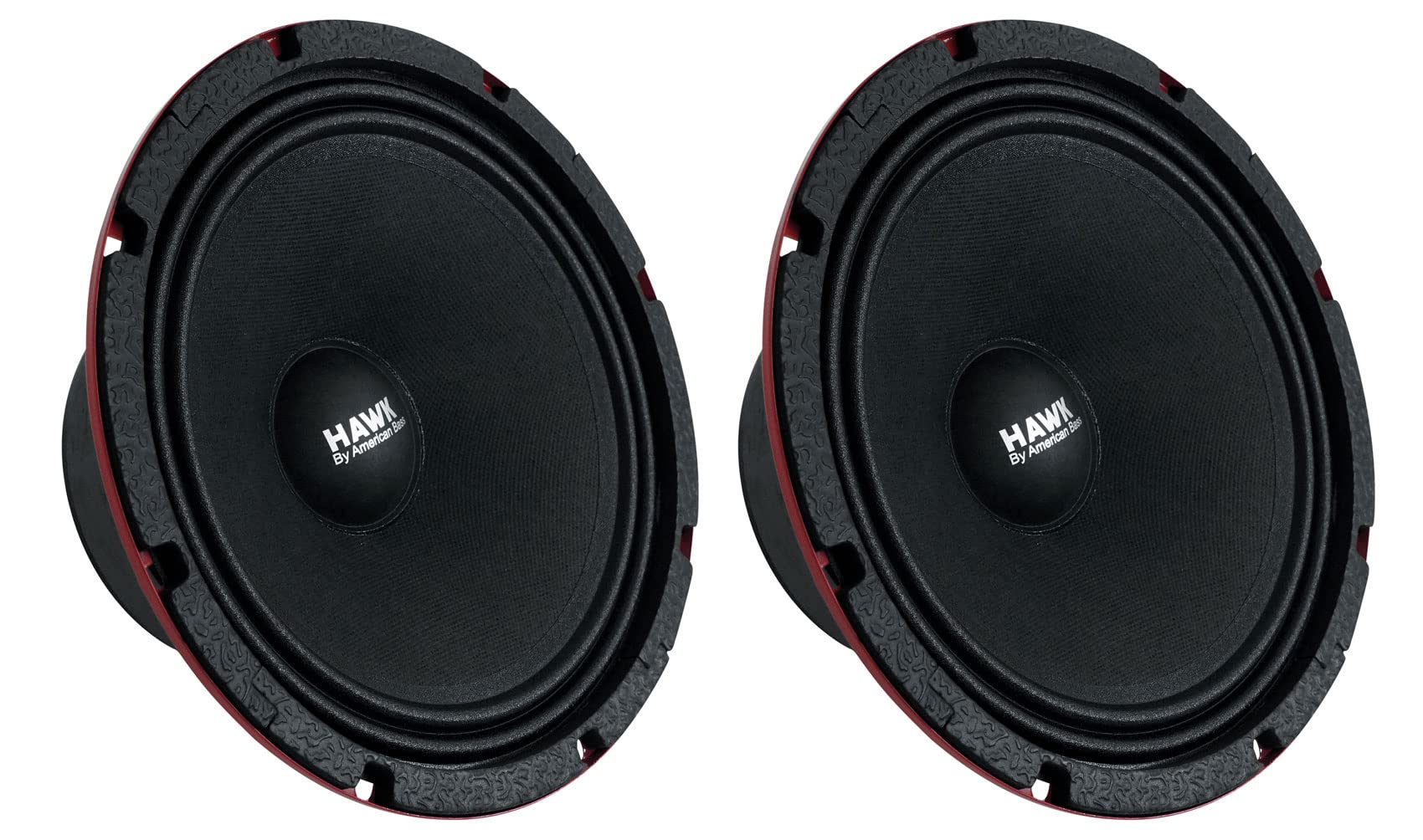 American Bass (2) 600w Hawk-8 8 Midrange Midbass Car Speakers w/Grills, 4 Ohm