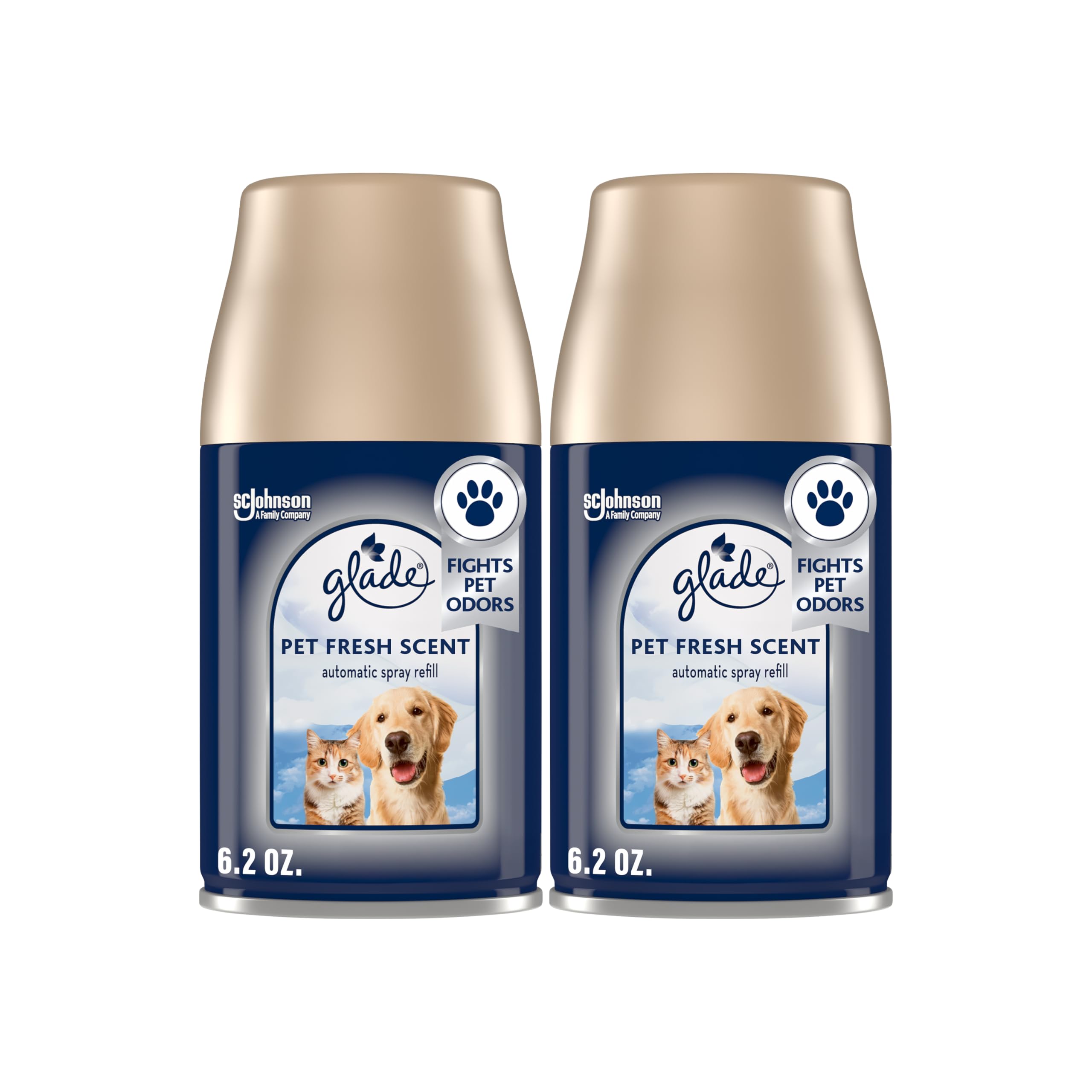 Glade Automatic Spray Refill, Pet Fresh Scent, Scented Air Freshener For Home And Bathroom, 6.2 Oz, 2 Count