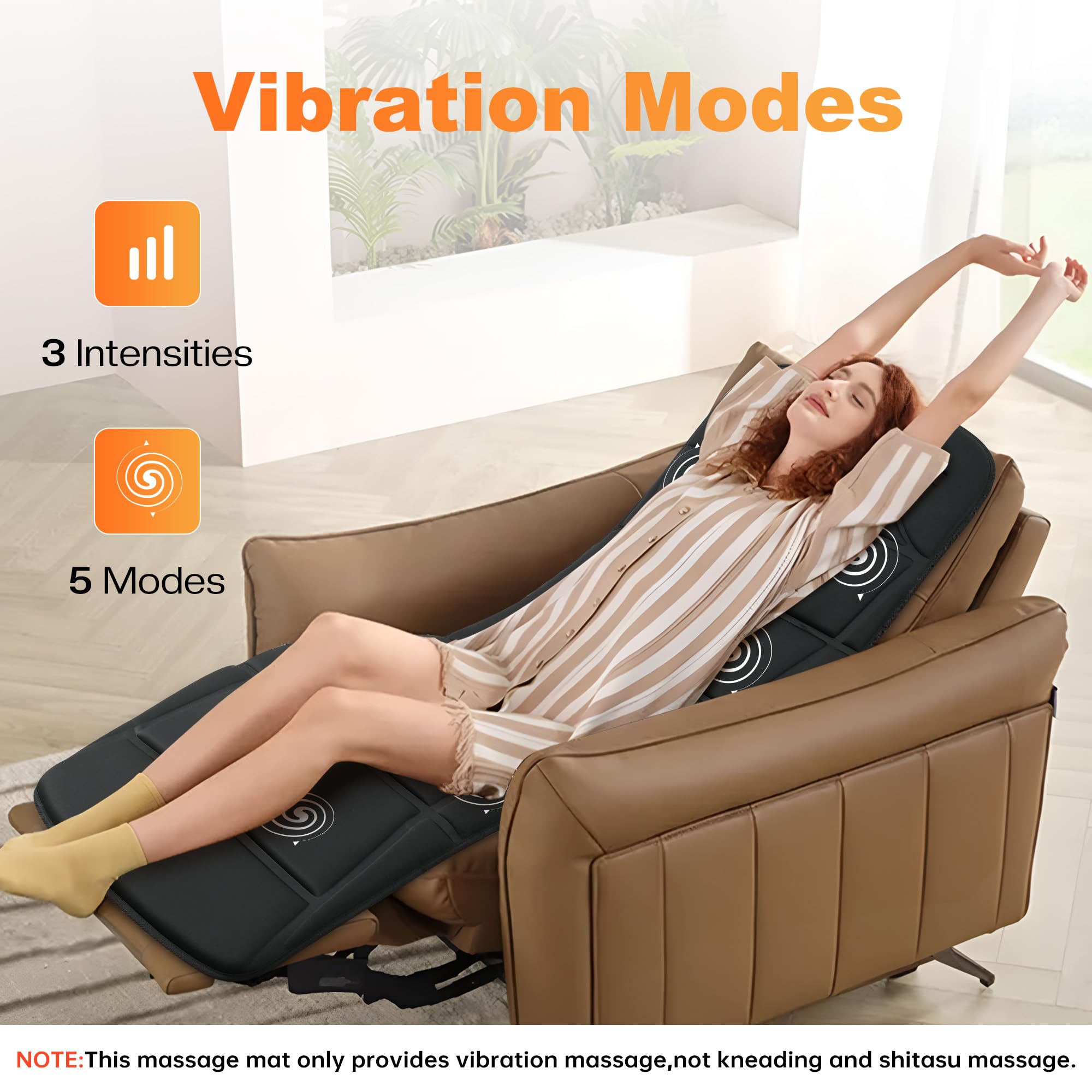Cili Massage Mat Full Body,Massager Chair Pad,10 Vibration Motors & 5 Massage Modes,Back Massager For Bed,Massage Mattress Pad F