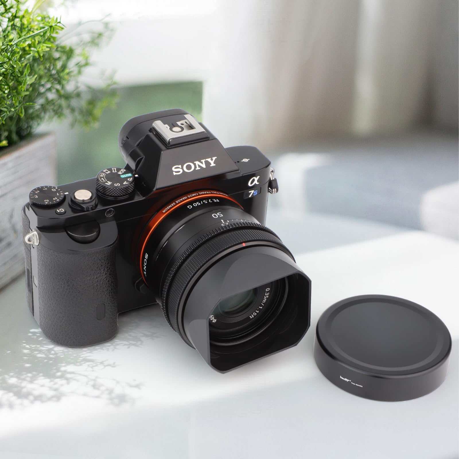 Haoge Lh S245N Bayonet Square Metal Lens Hood For Sony Fe 50Mm F2.5 G Fe 40Mm F2.5 G Fe 24Mm F2.8 G Lens Shade With Cap