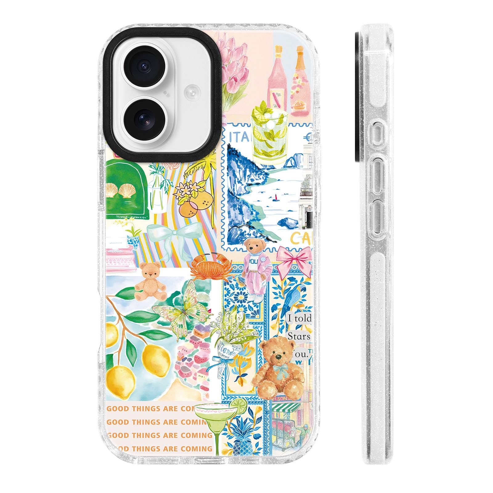 ChiCs-Flaura for iPhone 16 Plus Case [Military-Grade Drop Protection/Uplifting Soft TPU Protective/Camera Protection/for Women &