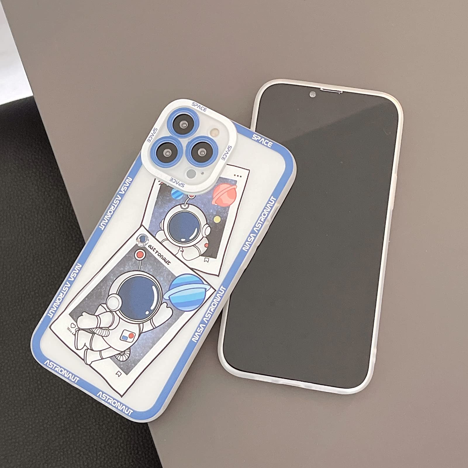 Yonds Queen For Iphone 14 Pro Max Cute Clear Case, Cool Cartoon Astronaut Space Planet Moon Design Stylish Bumper Shockproof Ant