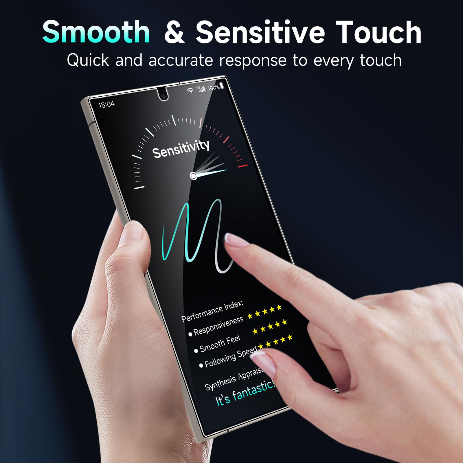 Ywxtw Ez Unlock For Samsung Galaxy S24 Ultra Privacy Screen Protector, [0.1S Ultrasonic Fingerprint Support] [Not Glass] 25 Anti