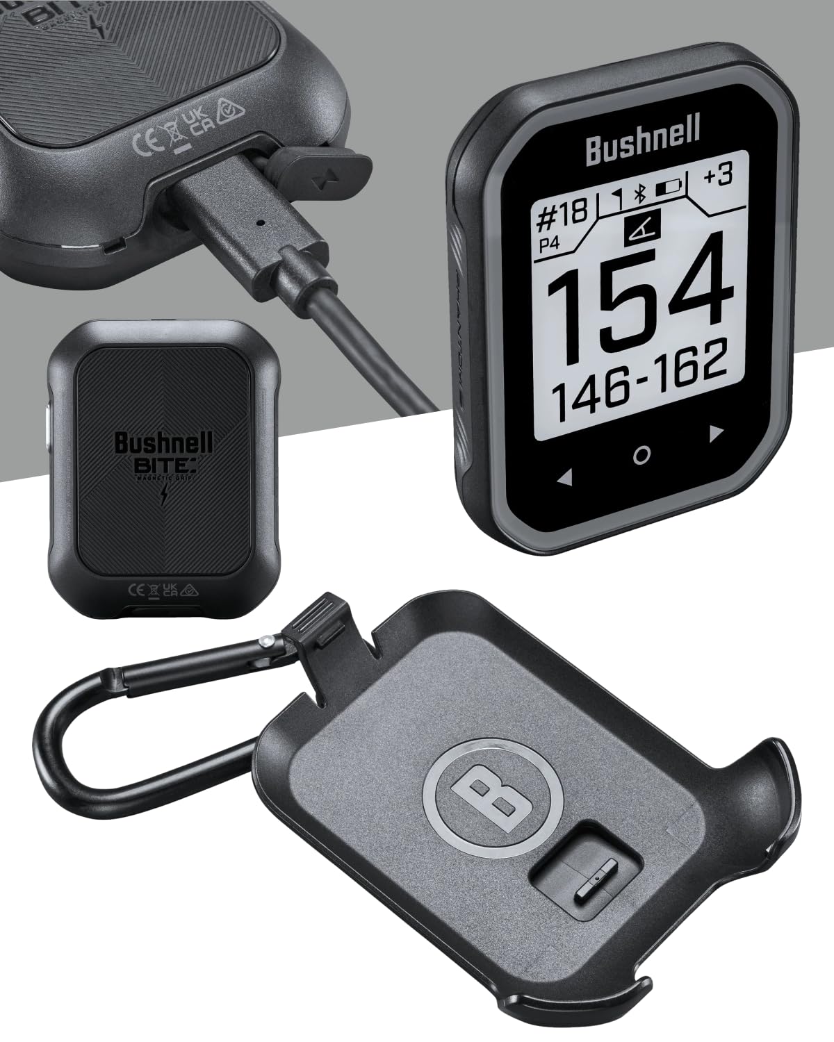 Wearable4U - Bushnell Phantom 3 Slope Gps Golf Green With Slope Technology, Touchscreen, Magnetic Cart Mount With Bundle And Len