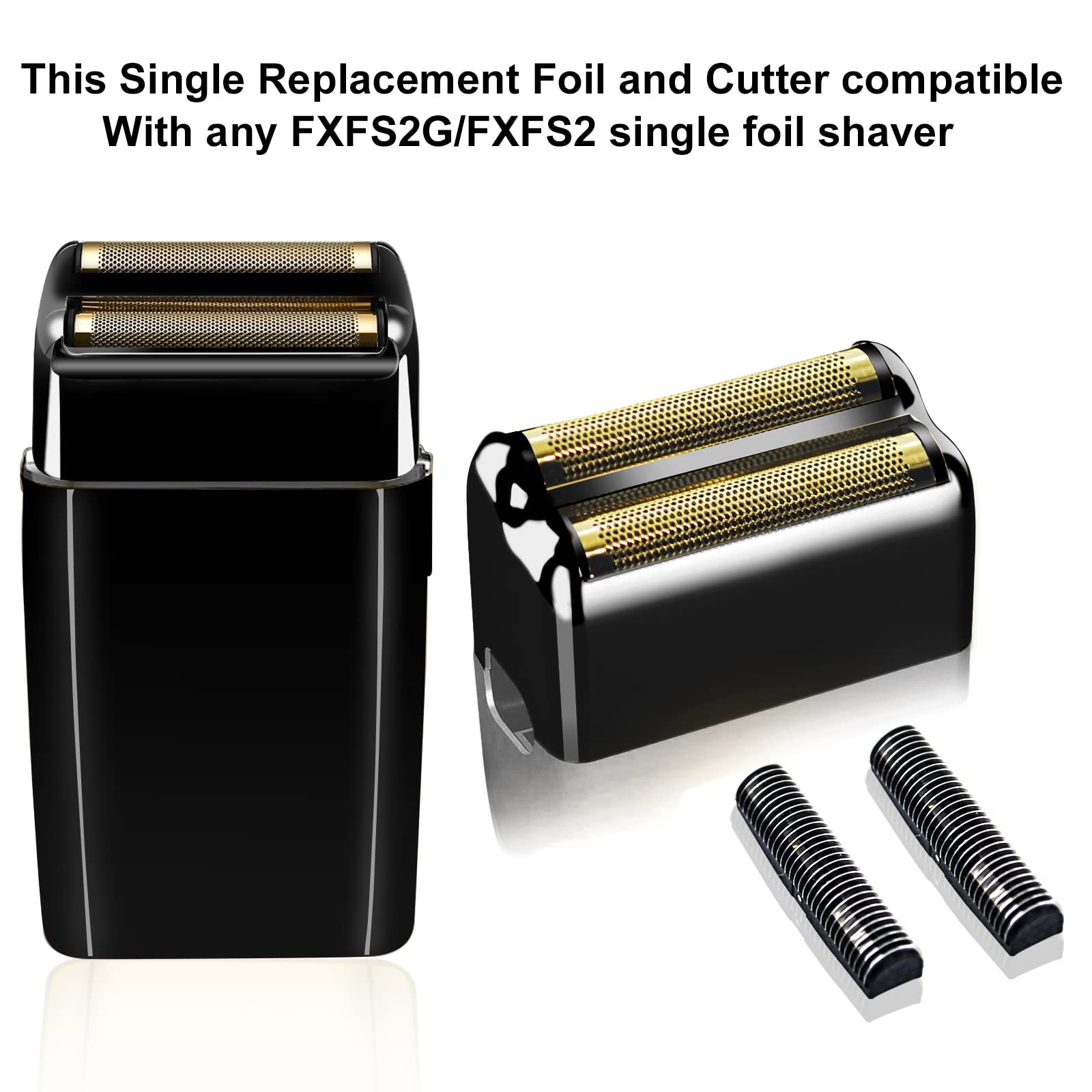 3 Pack Replacement Foil And Cutters Compatible With Babylisspro Barberology Fxfs2 Shaver Metal Shaver Foil Replacement Heads,Bla